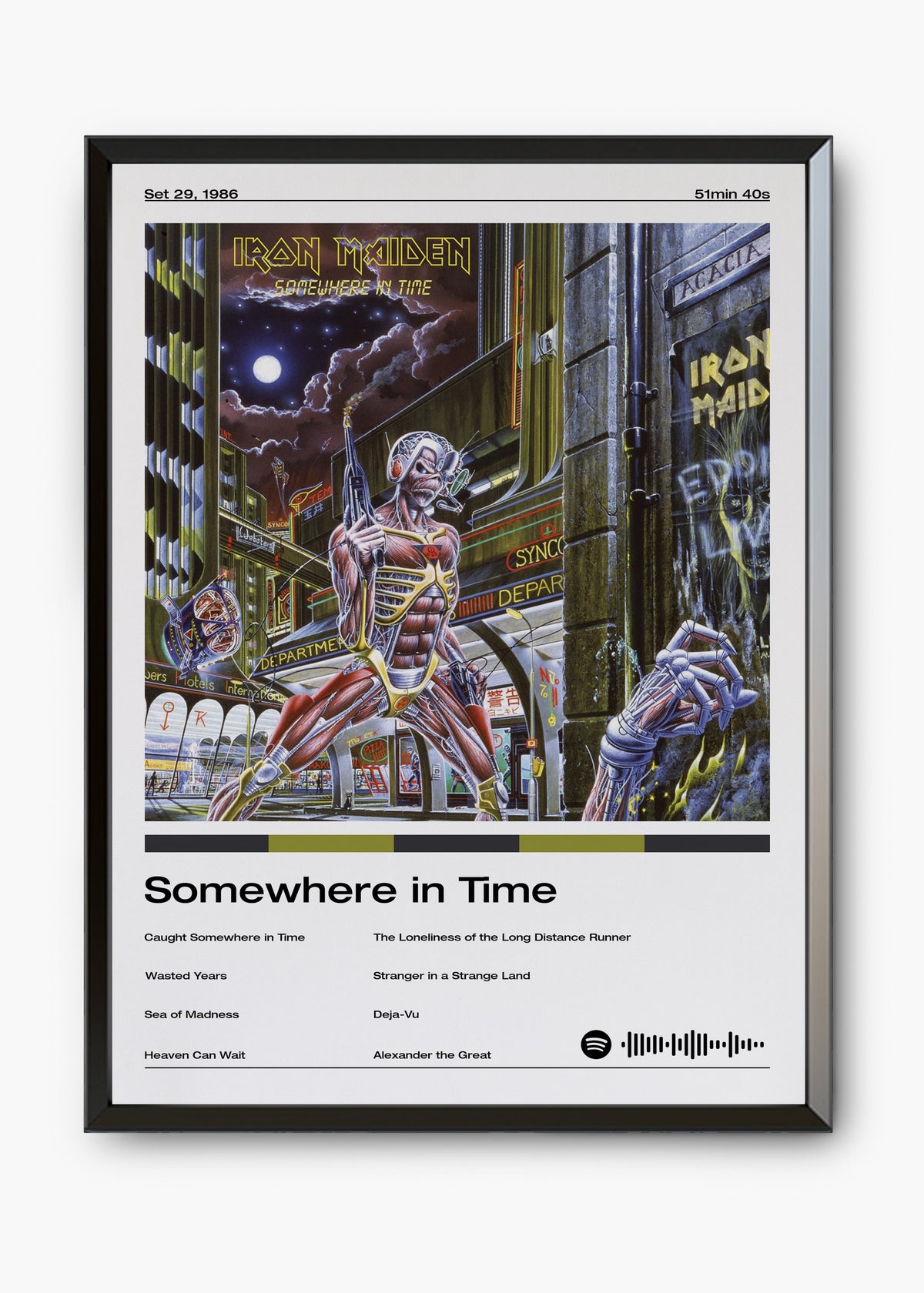 Quadro decorativo Iron Maiden Somewhere In Time — arte de heavy metal para parede | Cübe Quadros