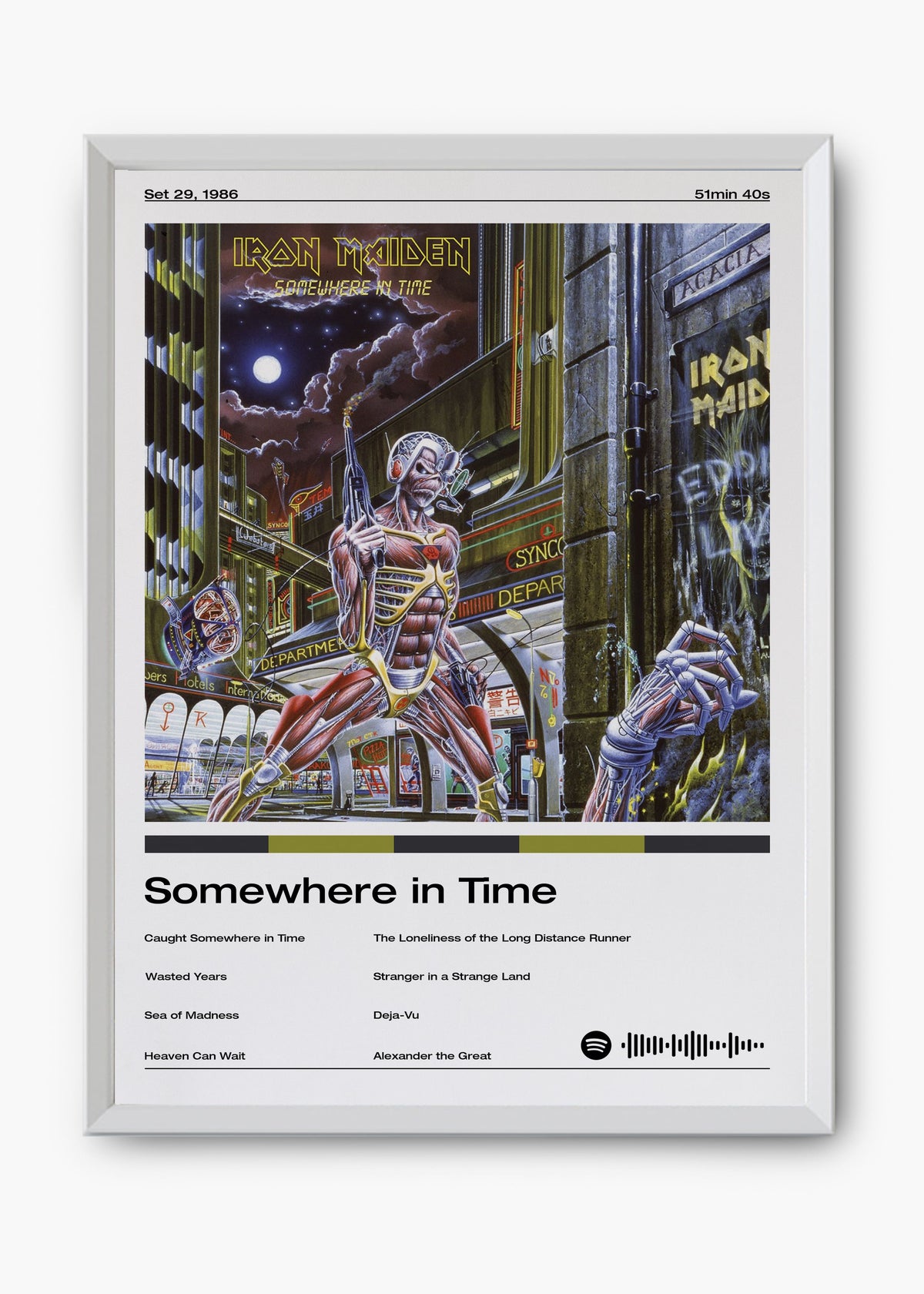 Quadro decorativo Iron Maiden Somewhere In Time — arte de heavy metal para parede | Cübe Quadros