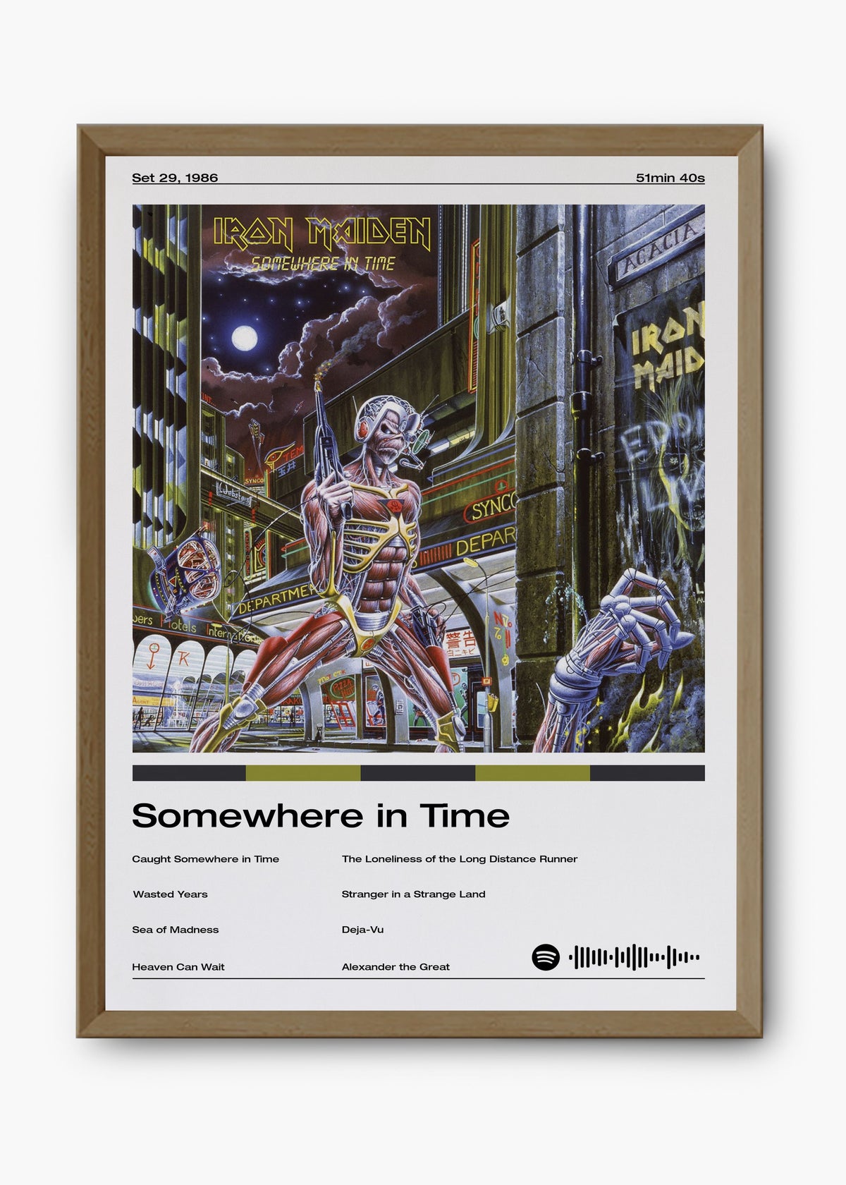 Quadro decorativo Iron Maiden Somewhere In Time — arte de heavy metal para parede | Cübe Quadros