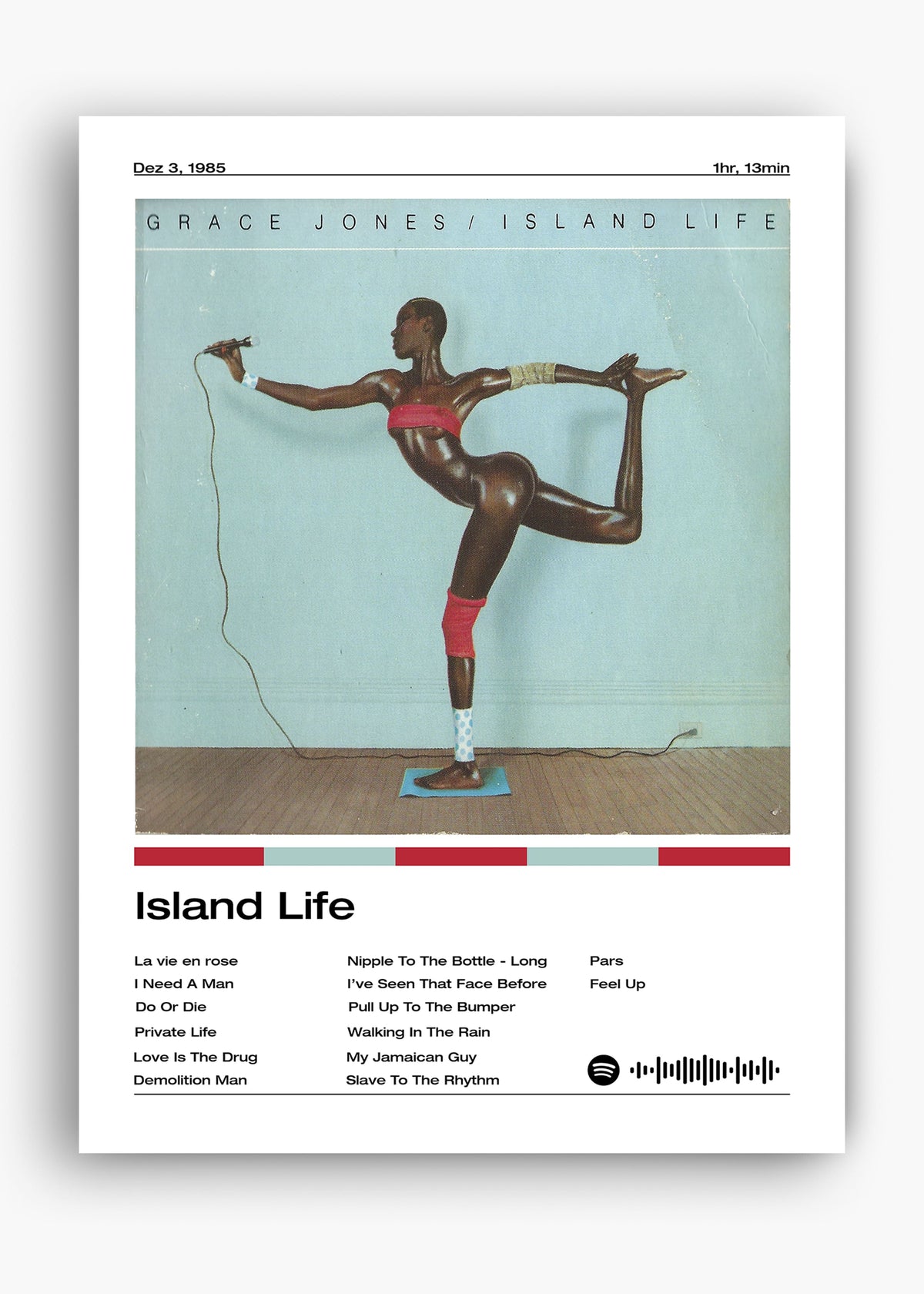Quadro decorativo Grace Jones Island Life — arte de pop para parede | Cübe Quadros