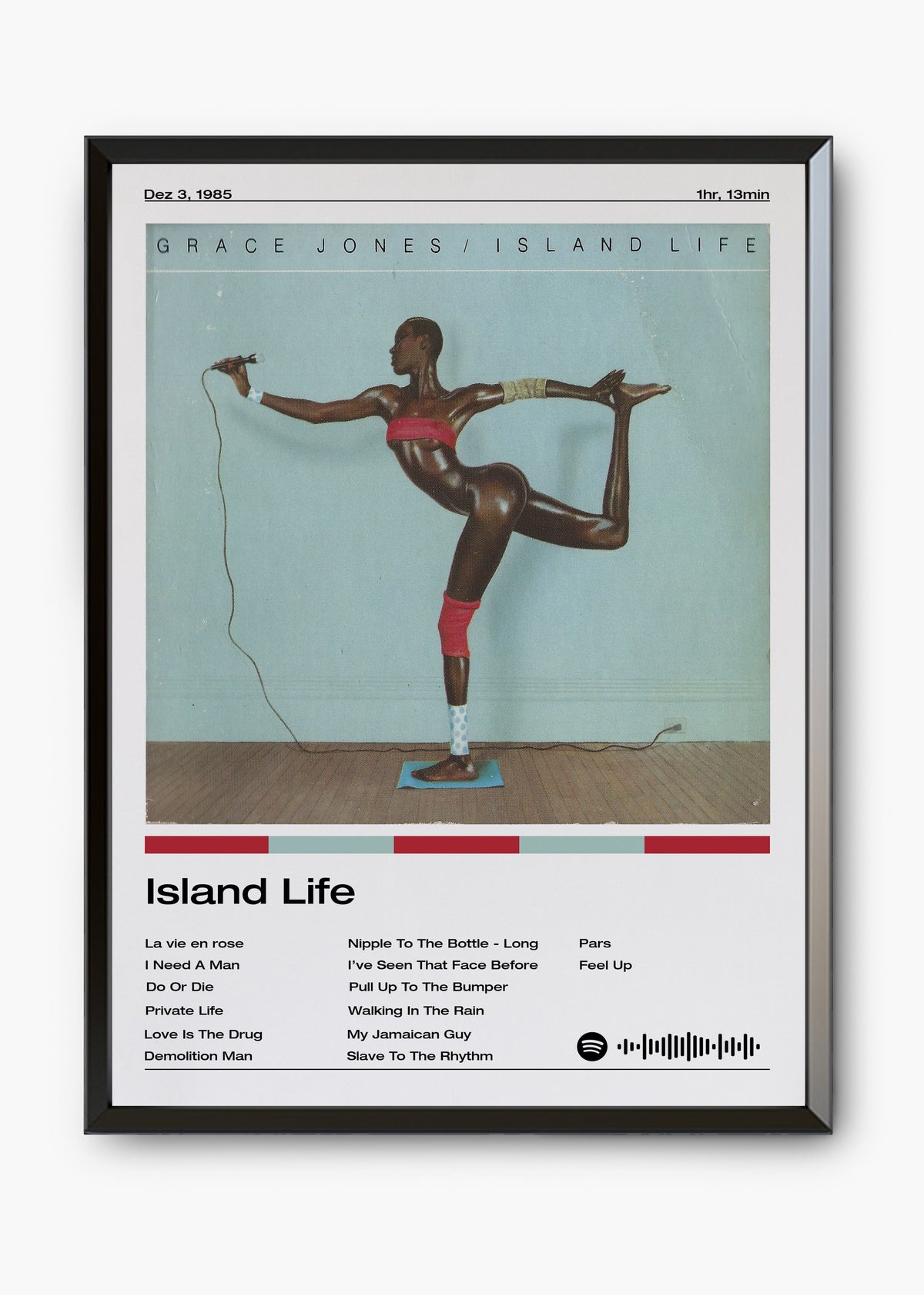 Quadro decorativo Grace Jones Island Life — arte de pop para parede | Cübe Quadros