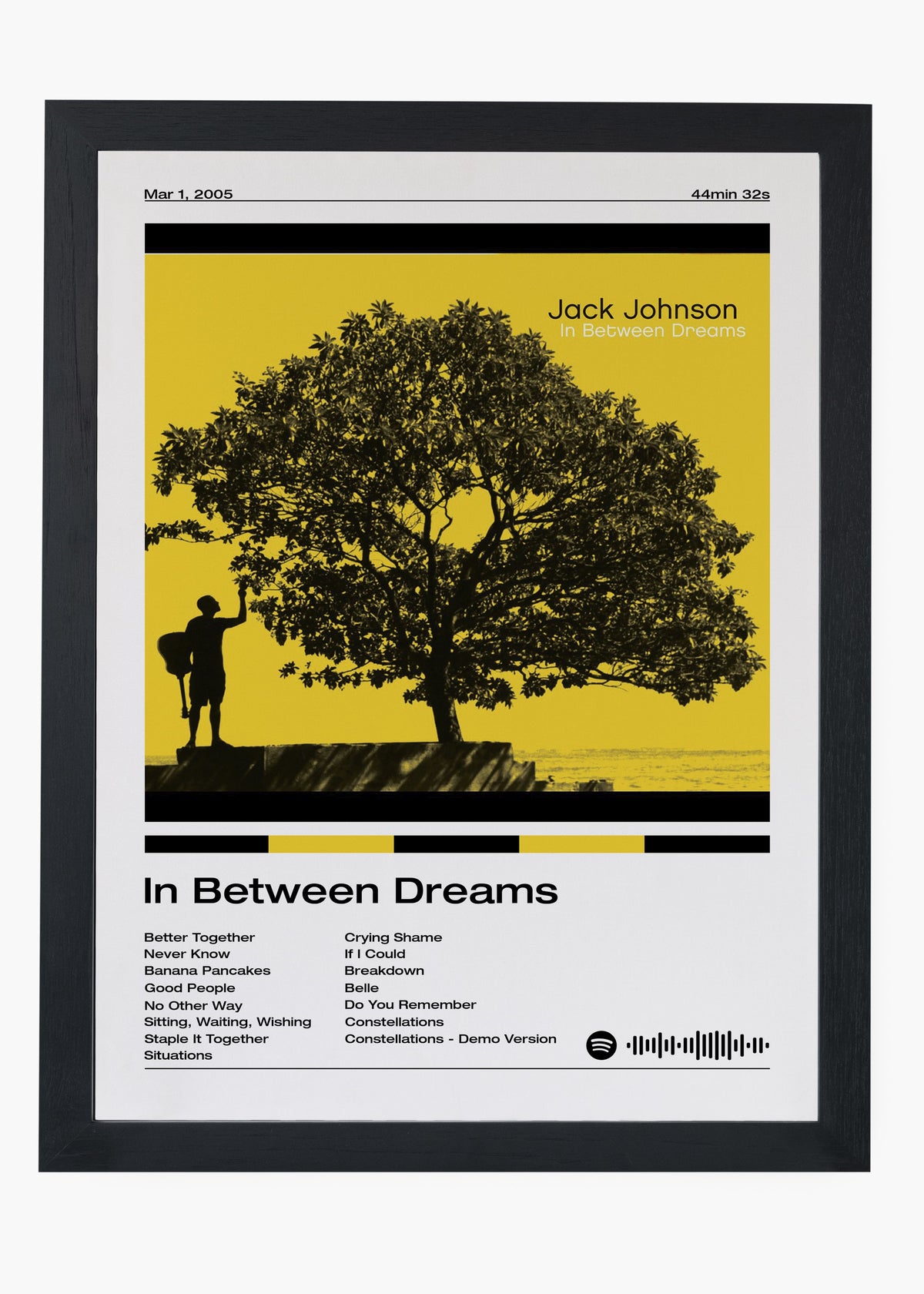 Quadro decorativo Jack Johnson In Between Dreams — arte de pop acústico para parede | Cübe Quadros