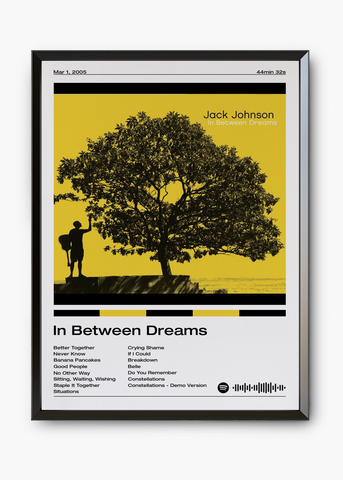 Quadro decorativo Jack Johnson In Between Dreams — arte de pop acústico para parede | Cübe Quadros