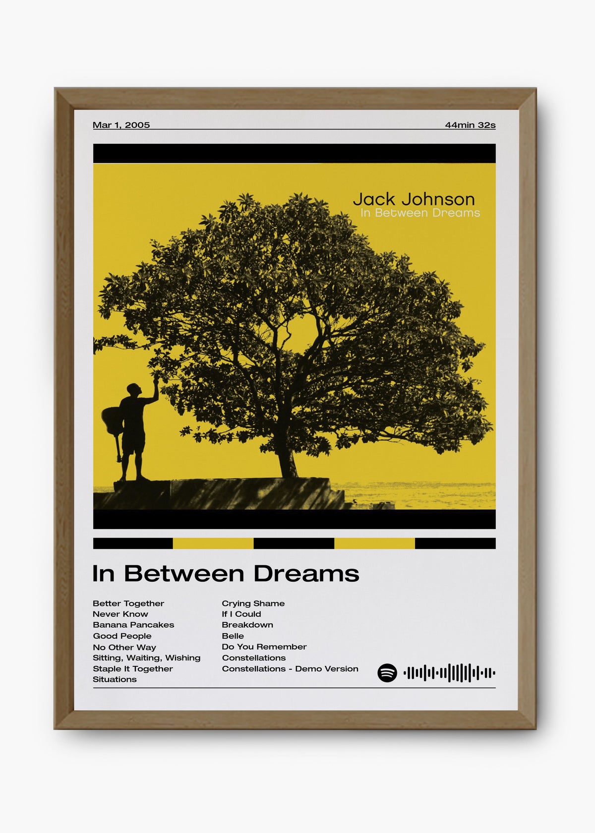 Quadro decorativo Jack Johnson In Between Dreams — arte de pop acústico para parede | Cübe Quadros