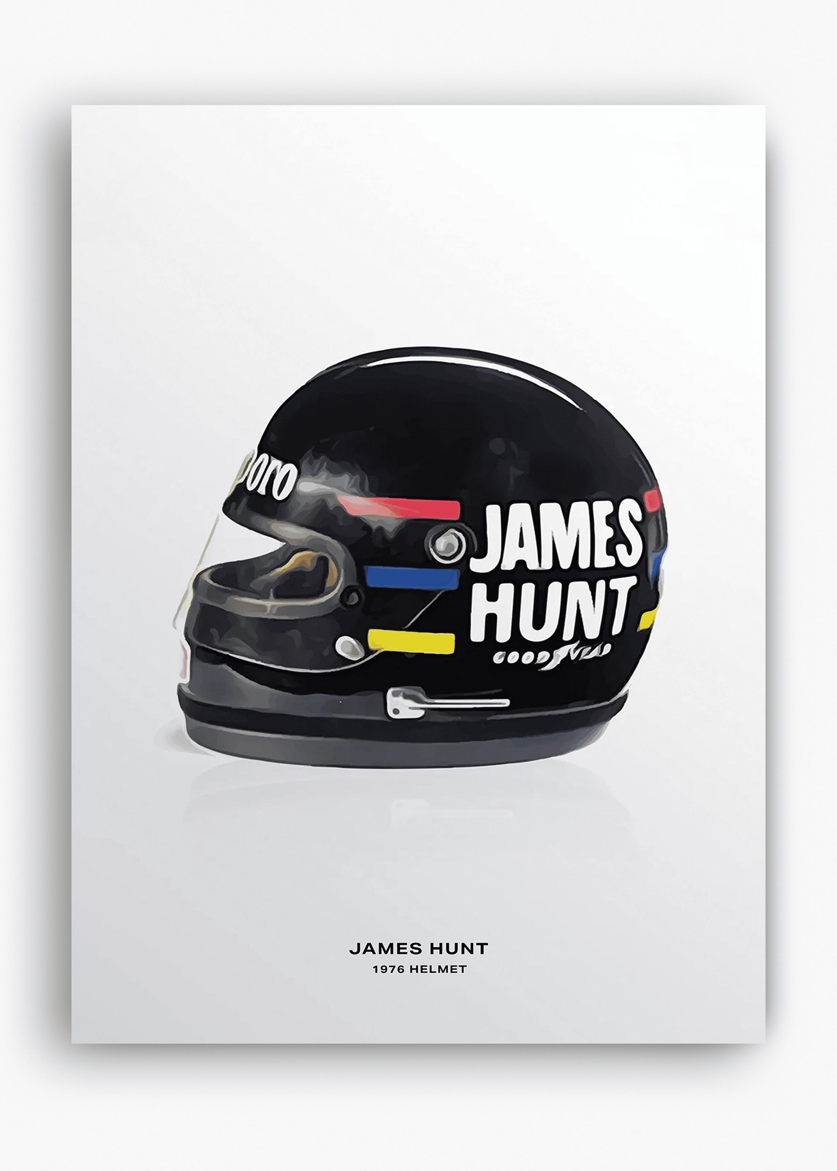 Quadro decorativo James Hunt 1976 — arte de automobilismo para parede | Cübe Quadros