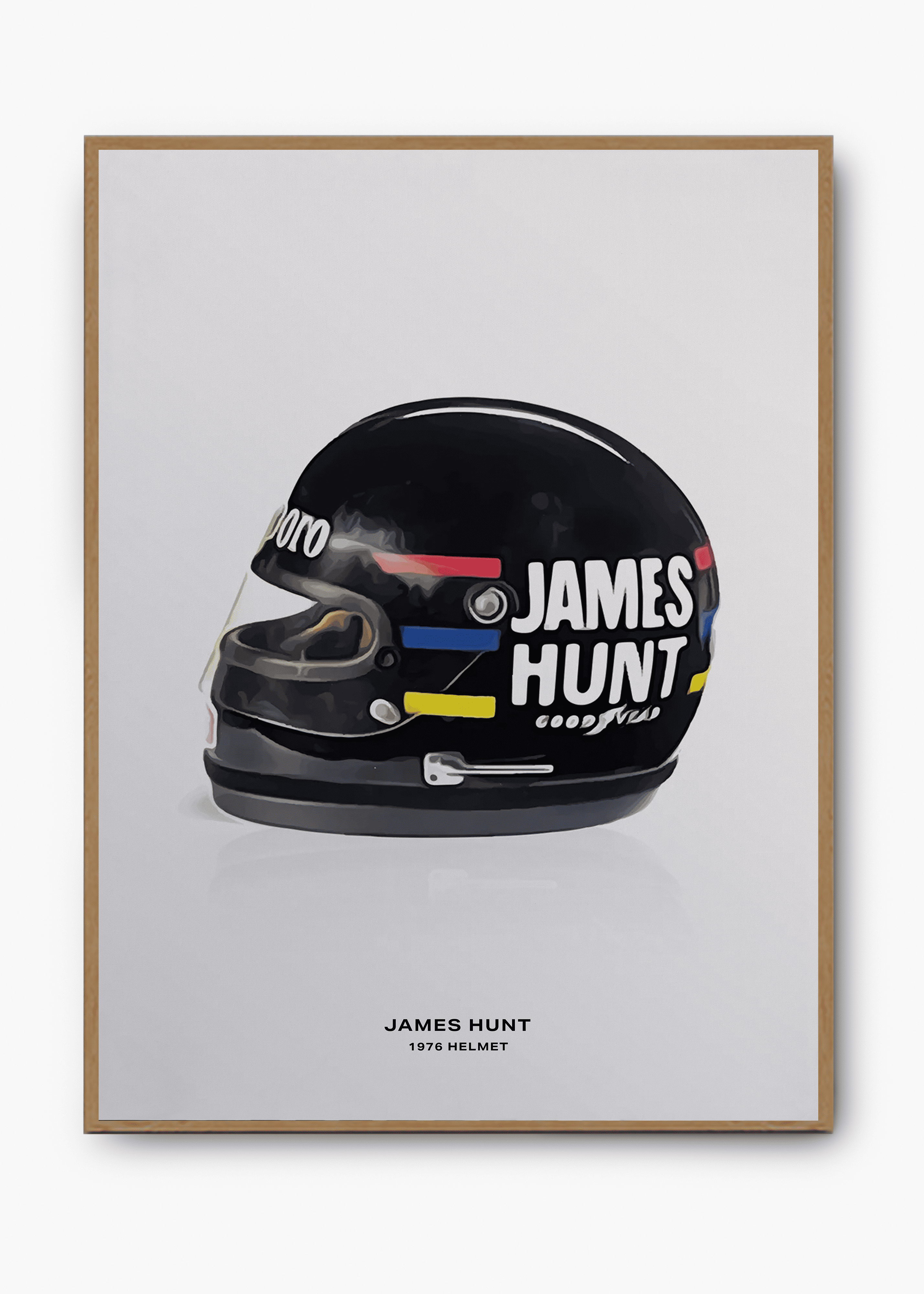 Quadro decorativo James Hunt 1976 — arte de automobilismo para parede | Cübe Quadros