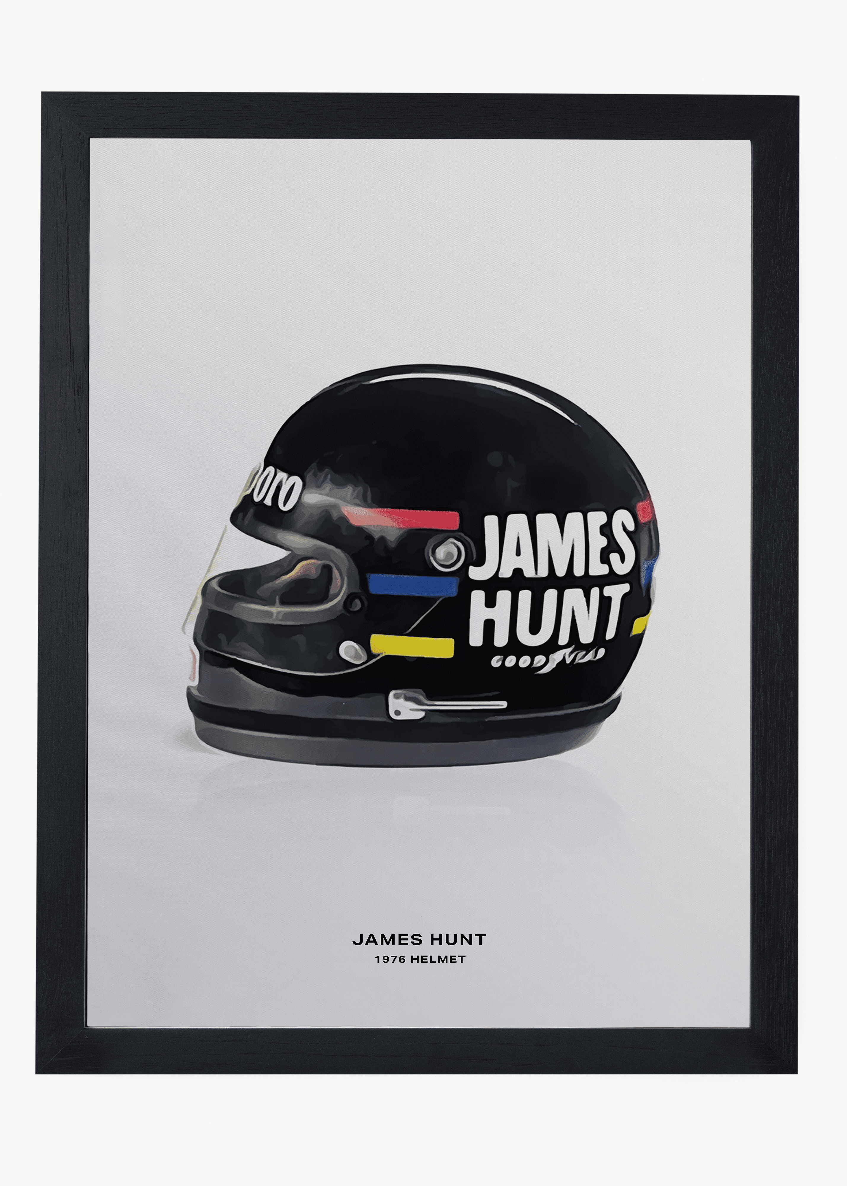 Quadro decorativo James Hunt 1976 — arte de automobilismo para parede | Cübe Quadros