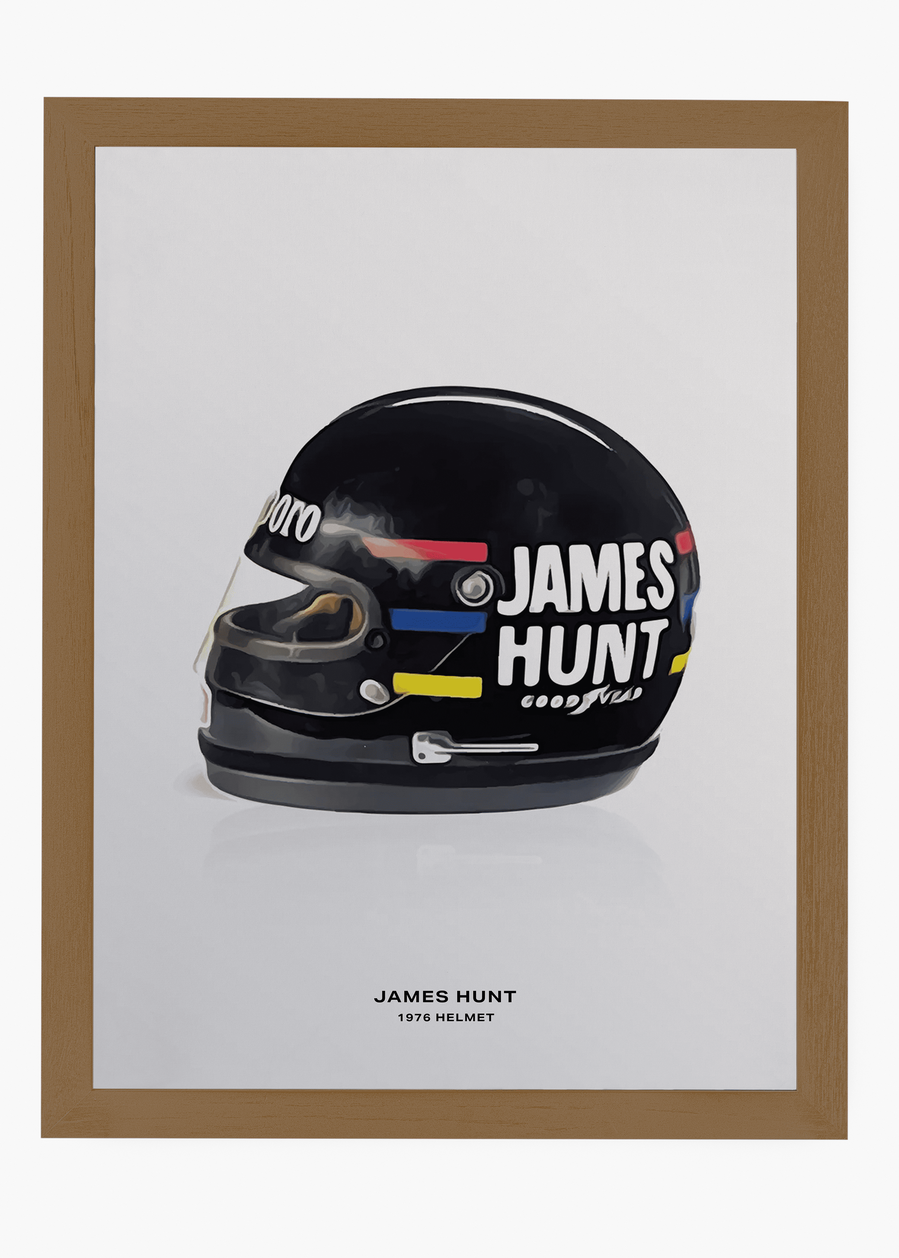 Quadro decorativo James Hunt 1976 — arte de automobilismo para parede | Cübe Quadros