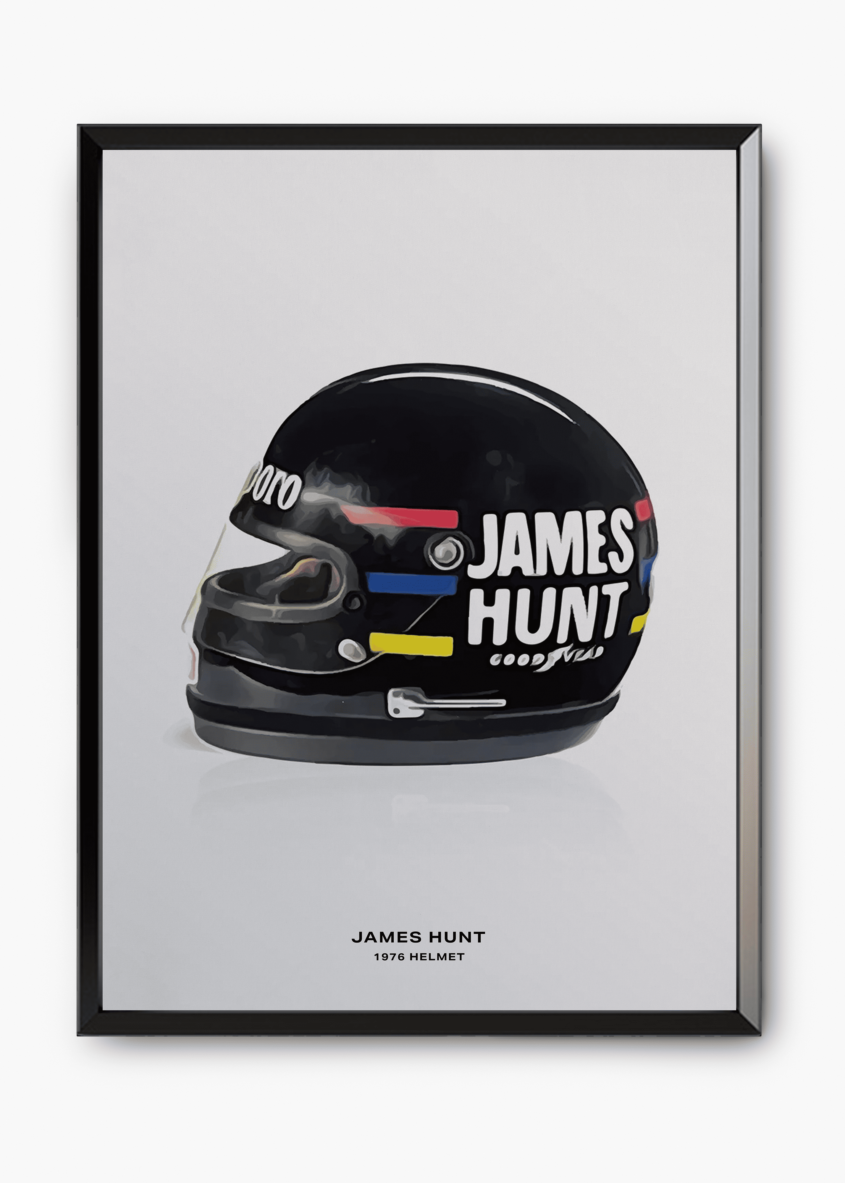 Quadro decorativo James Hunt 1976 — arte de automobilismo para parede | Cübe Quadros