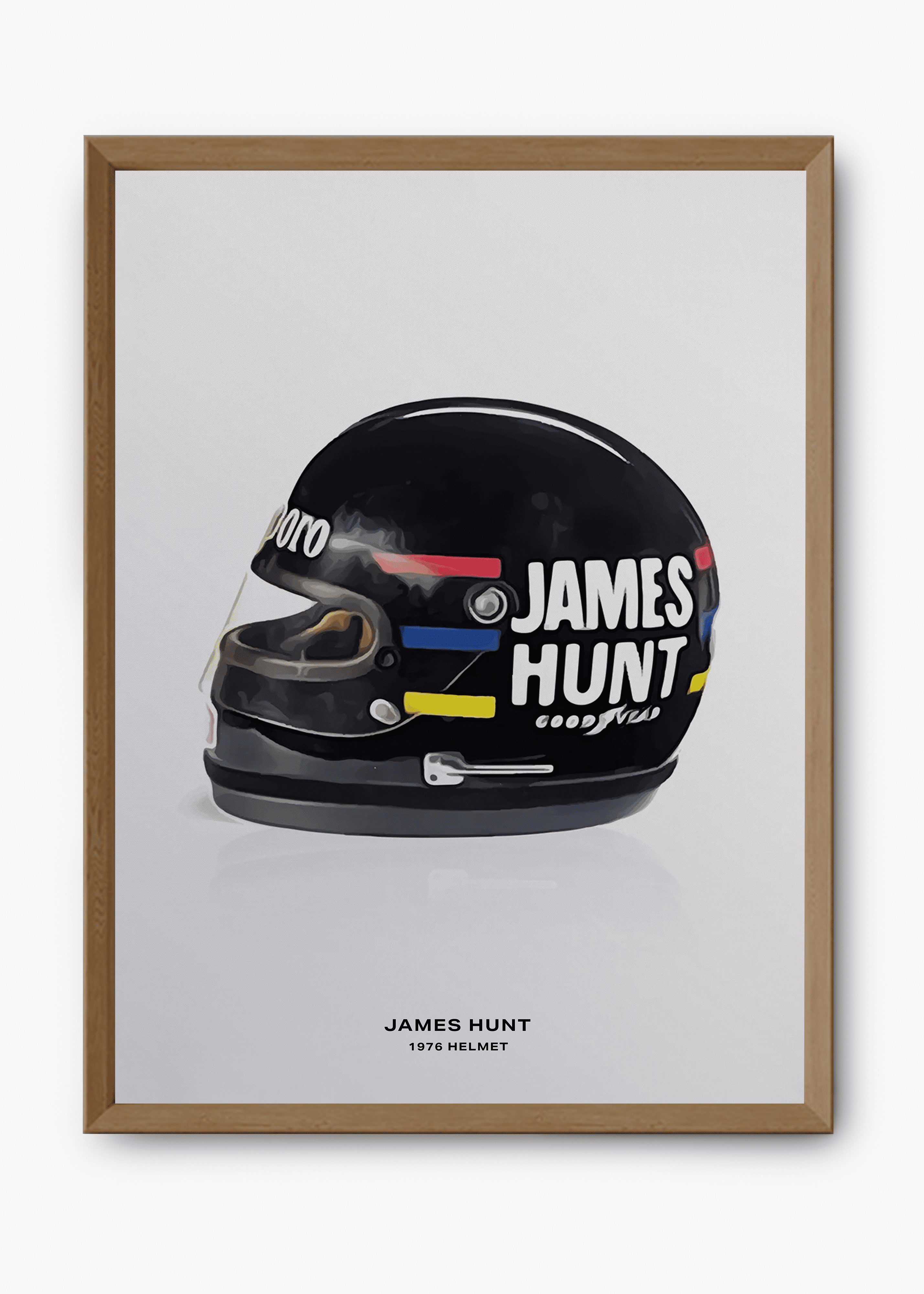 Quadro decorativo James Hunt 1976 — arte de automobilismo para parede | Cübe Quadros