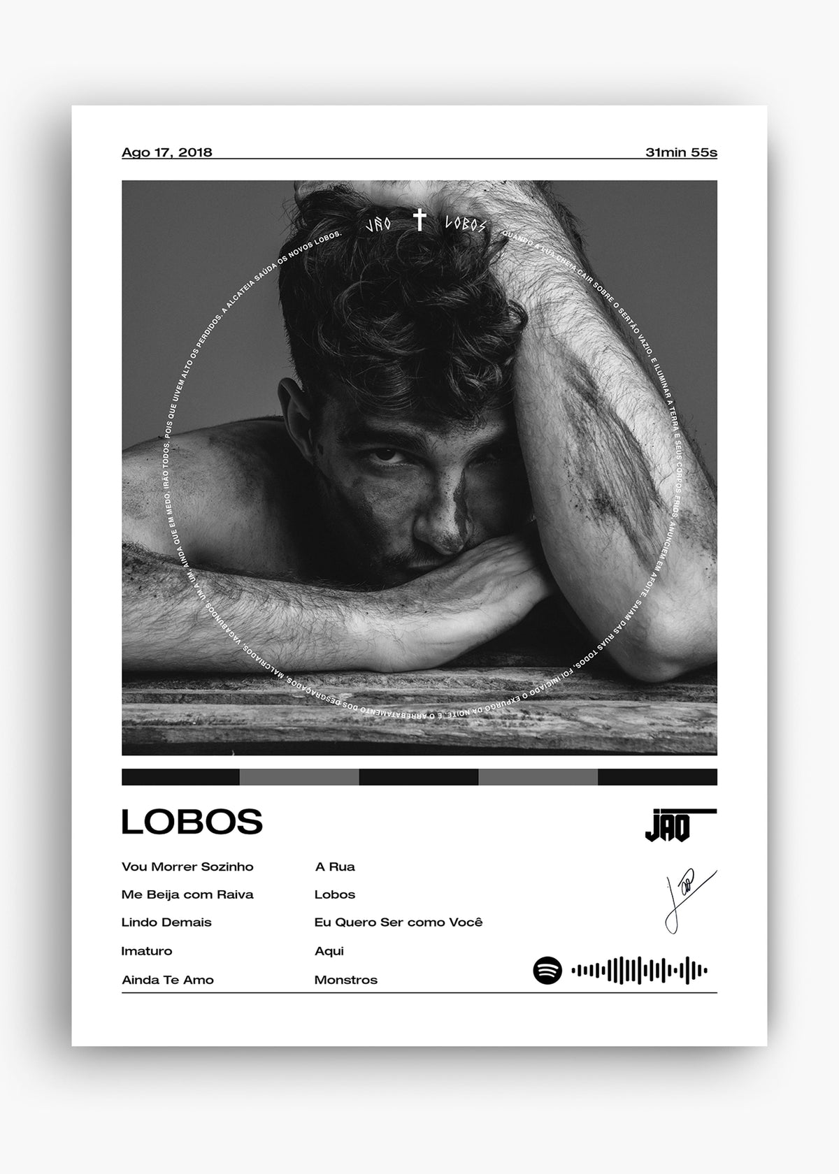 Quadro decorativo Jão Lobos — arte musical brasileira para parede | Cübe Quadros