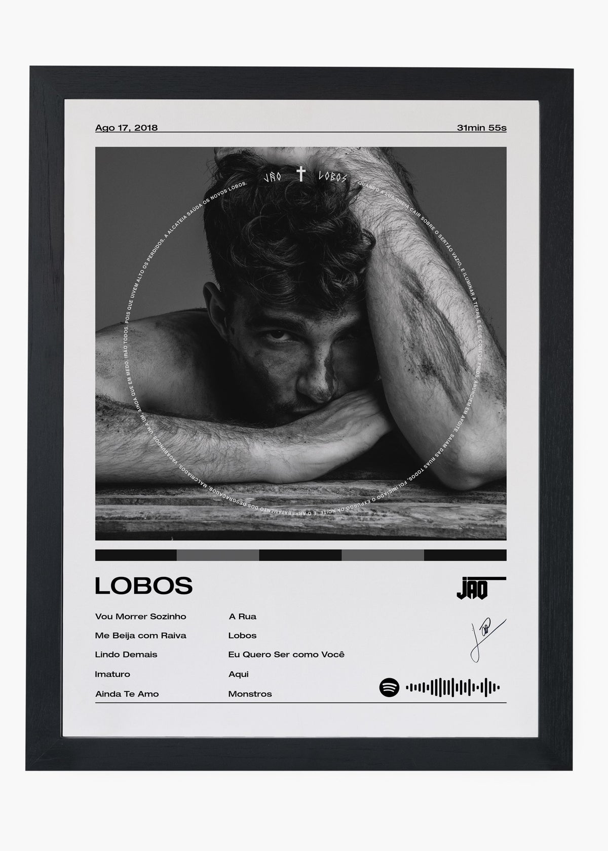 Quadro decorativo Jão Lobos — arte musical brasileira para parede | Cübe Quadros