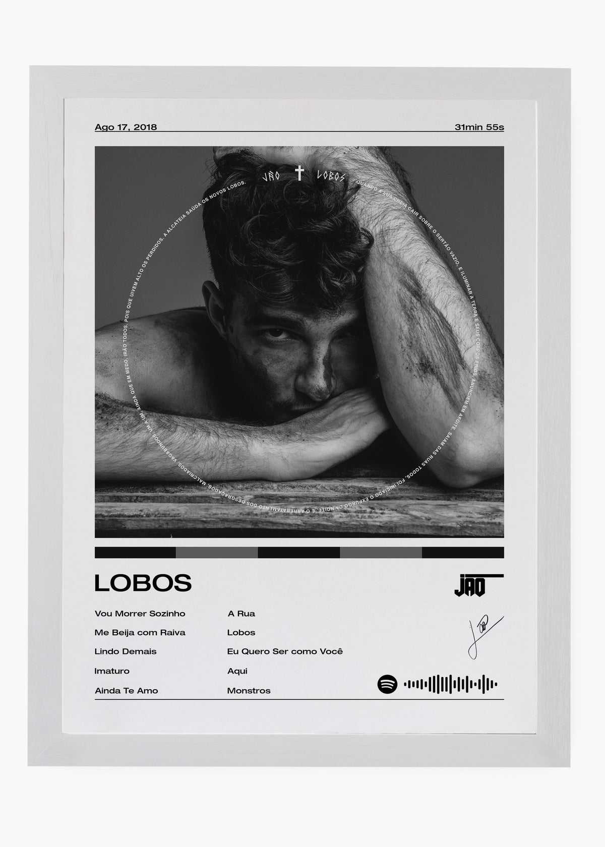 Quadro decorativo Jão Lobos — arte musical brasileira para parede | Cübe Quadros