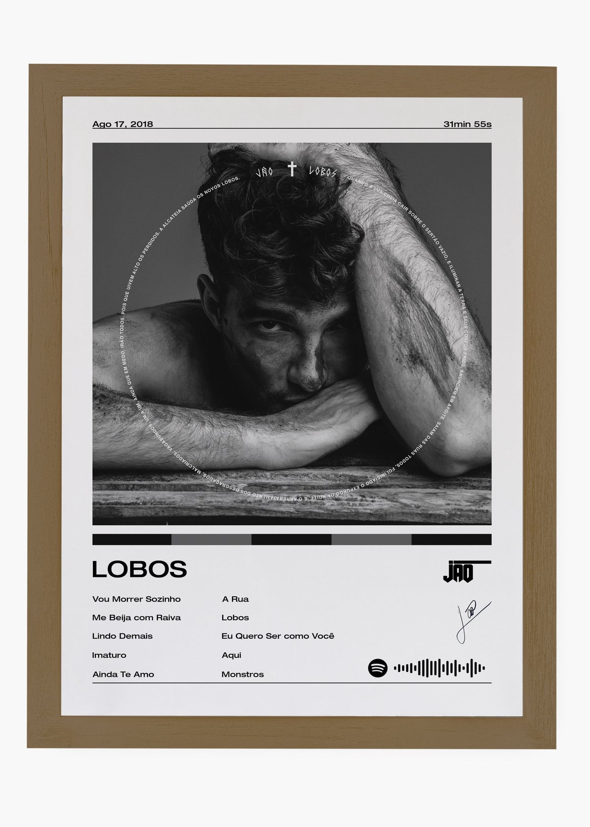 Quadro decorativo Jão Lobos — arte musical brasileira para parede | Cübe Quadros