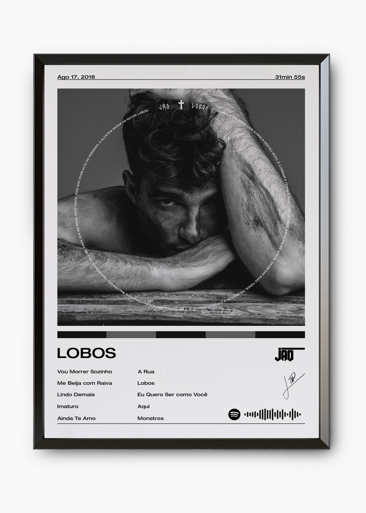 Quadro decorativo Jão Lobos — arte musical brasileira para parede | Cübe Quadros