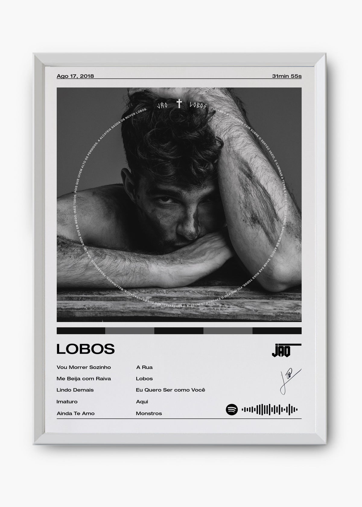 Quadro decorativo Jão Lobos — arte musical brasileira para parede | Cübe Quadros