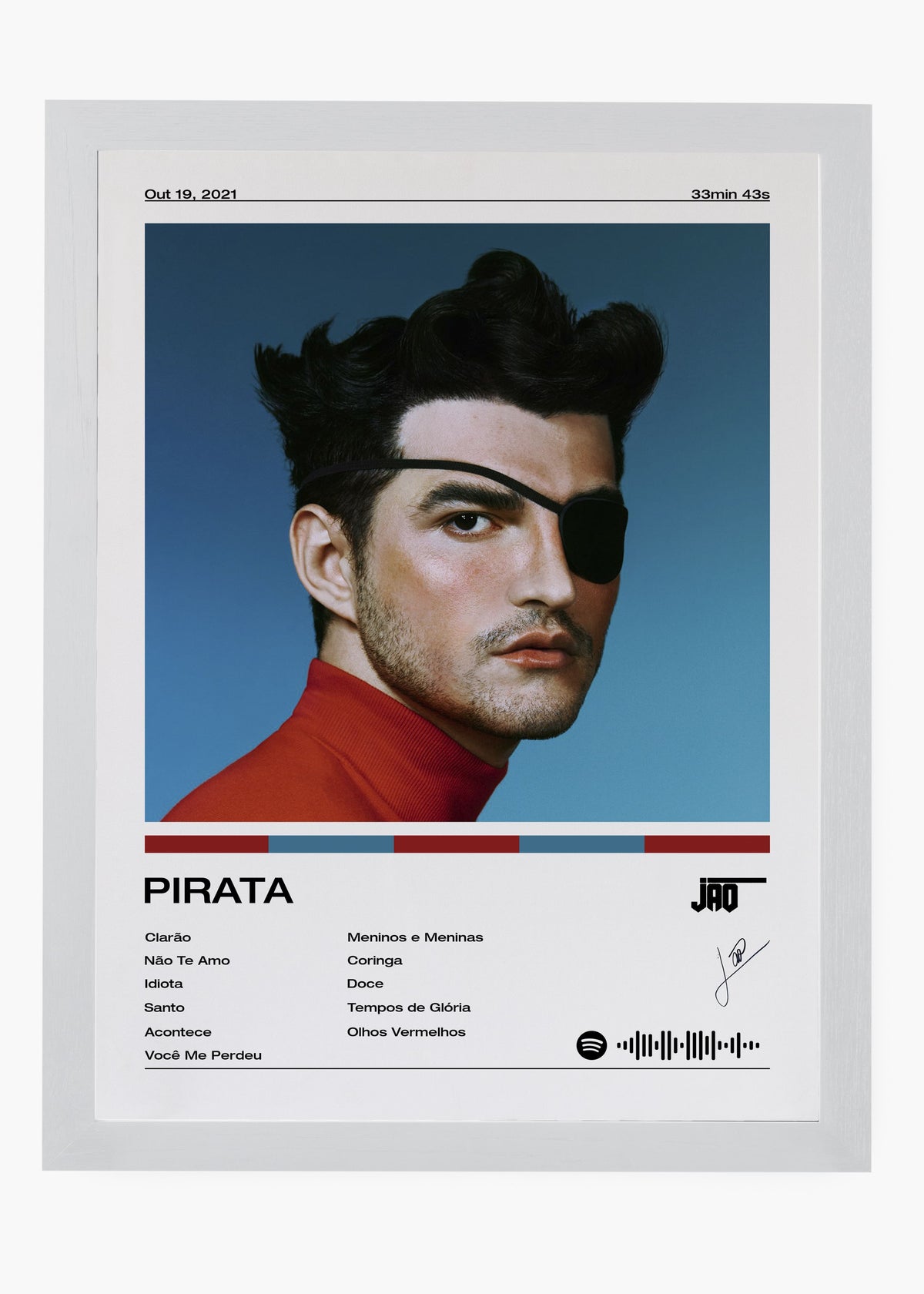 Quadro decorativo Jão Pirata — arte musical brasileira para parede | Cübe Quadros