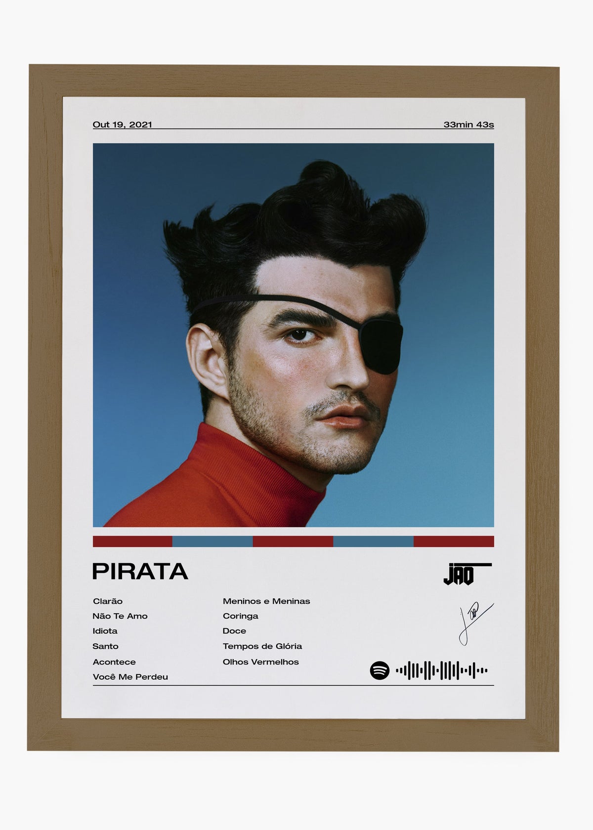 Quadro decorativo Jão Pirata — arte musical brasileira para parede | Cübe Quadros