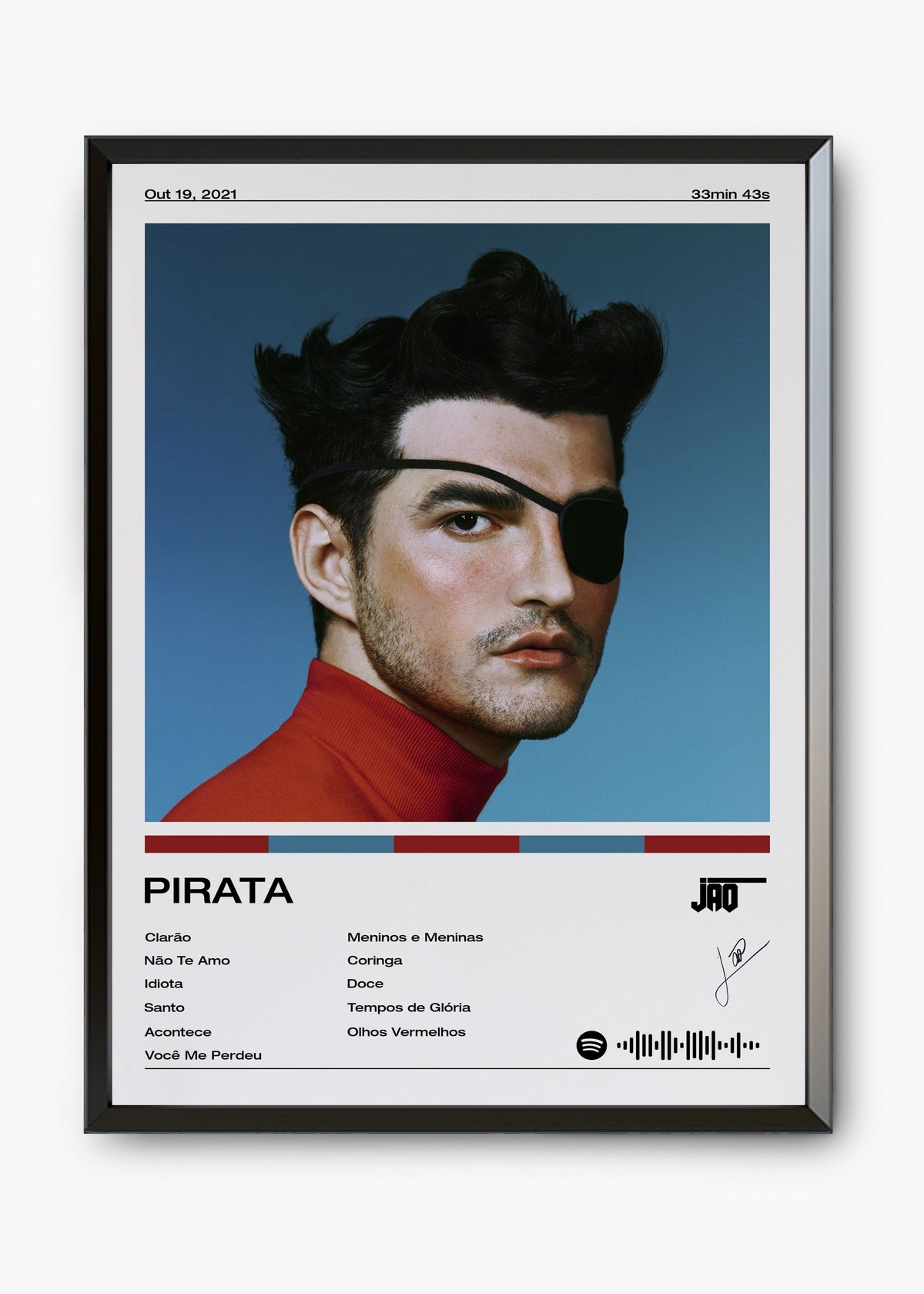 Quadro decorativo Jão Pirata — arte musical brasileira para parede | Cübe Quadros
