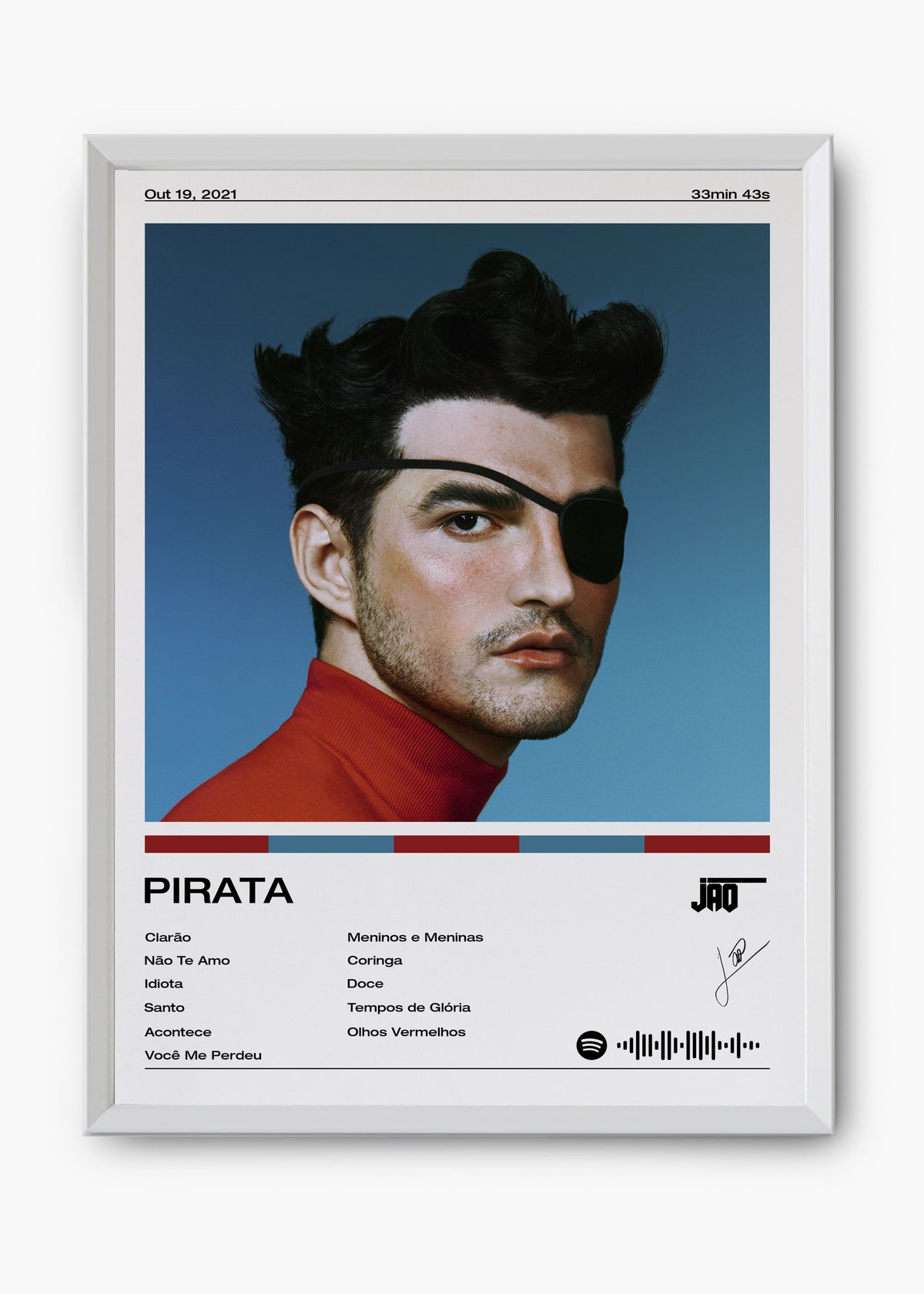 Quadro decorativo Jão Pirata — arte musical brasileira para parede | Cübe Quadros