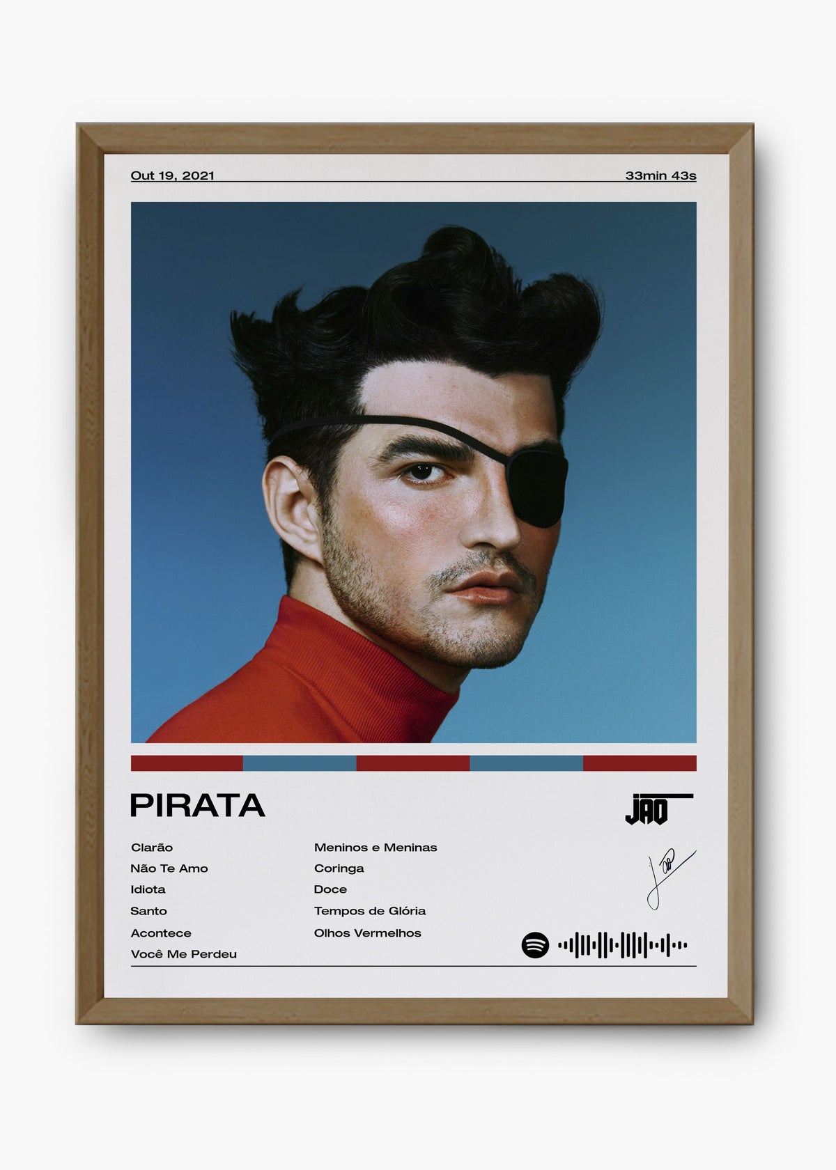 Quadro decorativo Jão Pirata — arte musical brasileira para parede | Cübe Quadros