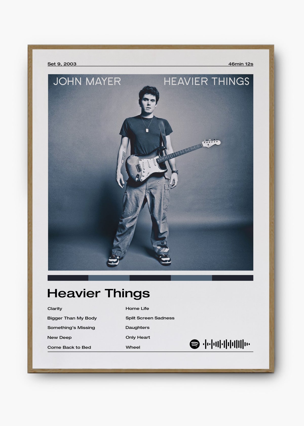 Quadro decorativo John Mayer Heavier Things — arte musical para parede | Cübe Quadros