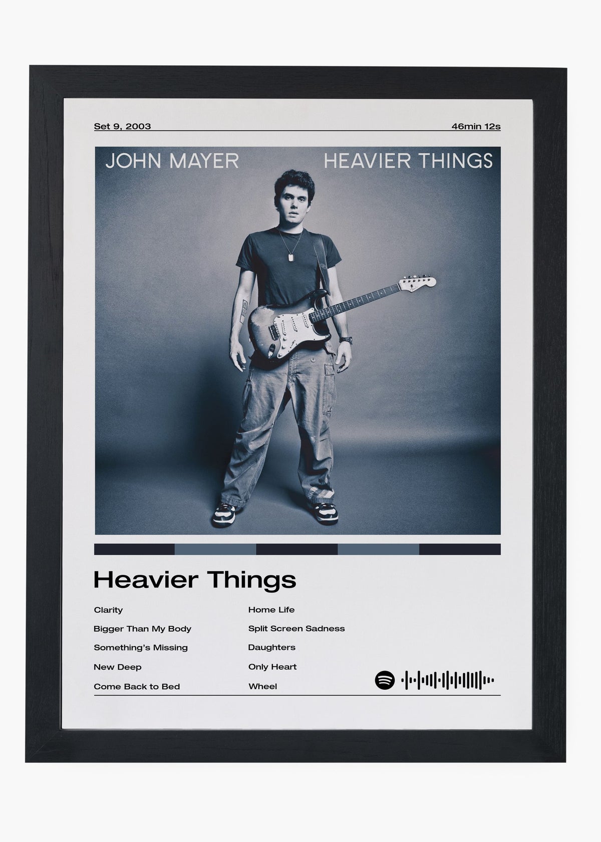 Quadro decorativo John Mayer Heavier Things — arte musical para parede | Cübe Quadros