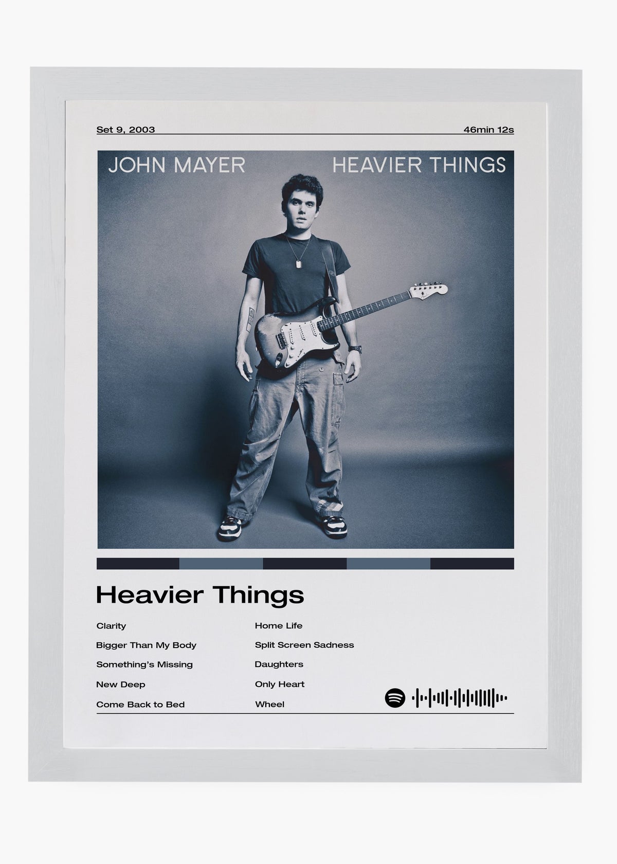 Quadro decorativo John Mayer Heavier Things — arte musical para parede | Cübe Quadros