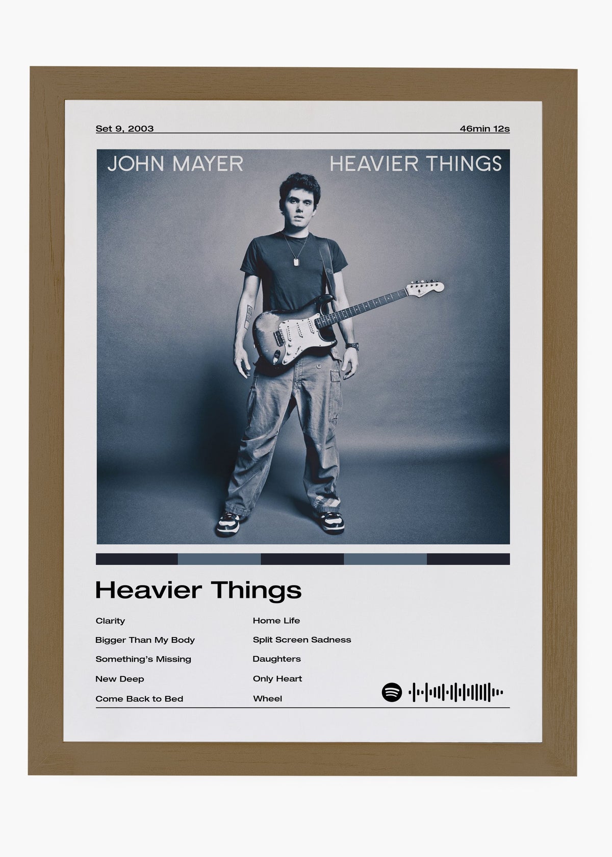 Quadro decorativo John Mayer Heavier Things — arte musical para parede | Cübe Quadros