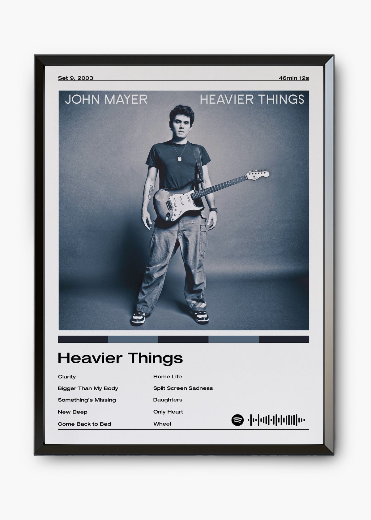 Quadro decorativo John Mayer Heavier Things — arte musical para parede | Cübe Quadros