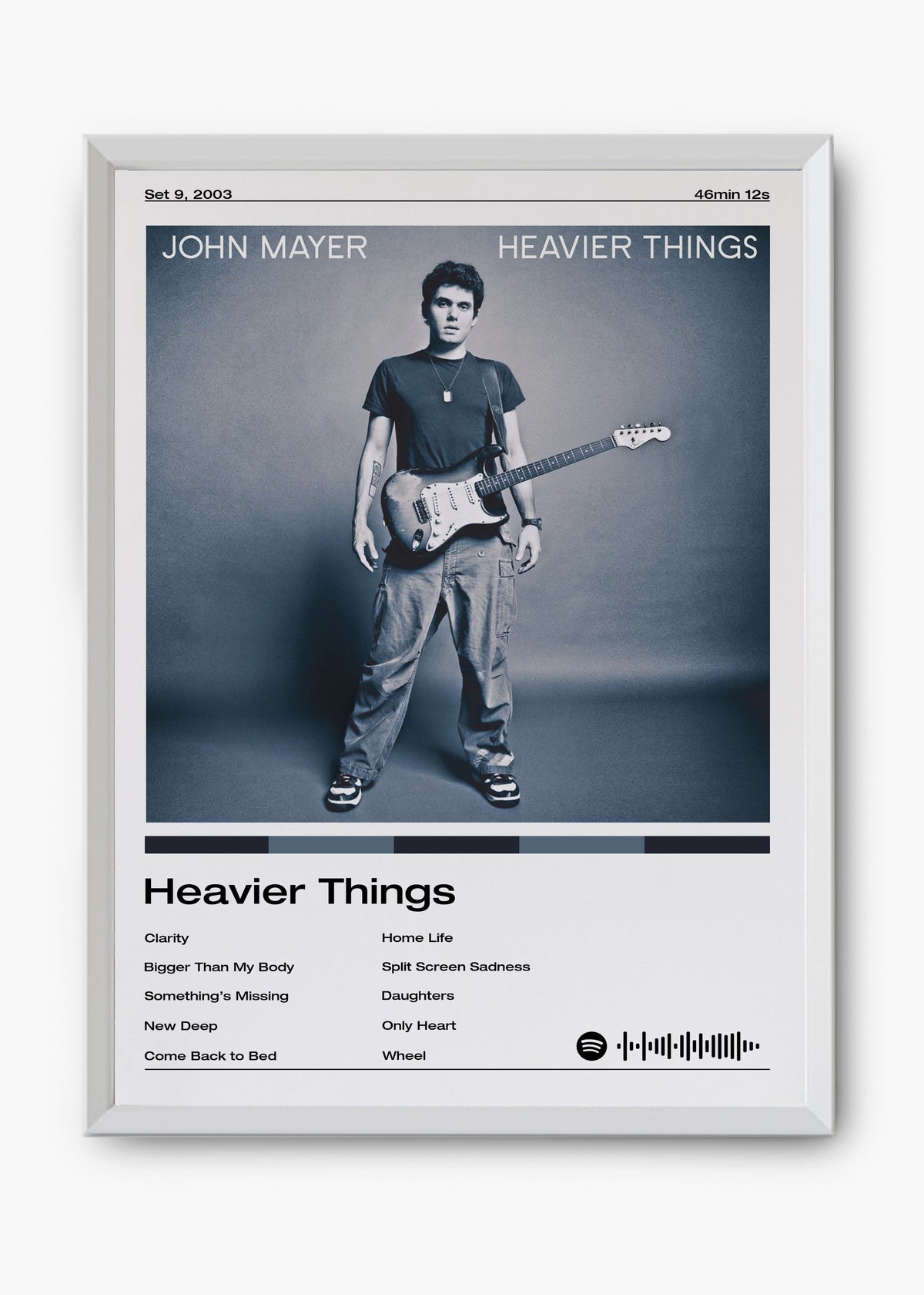 Quadro decorativo John Mayer Heavier Things — arte musical para parede | Cübe Quadros