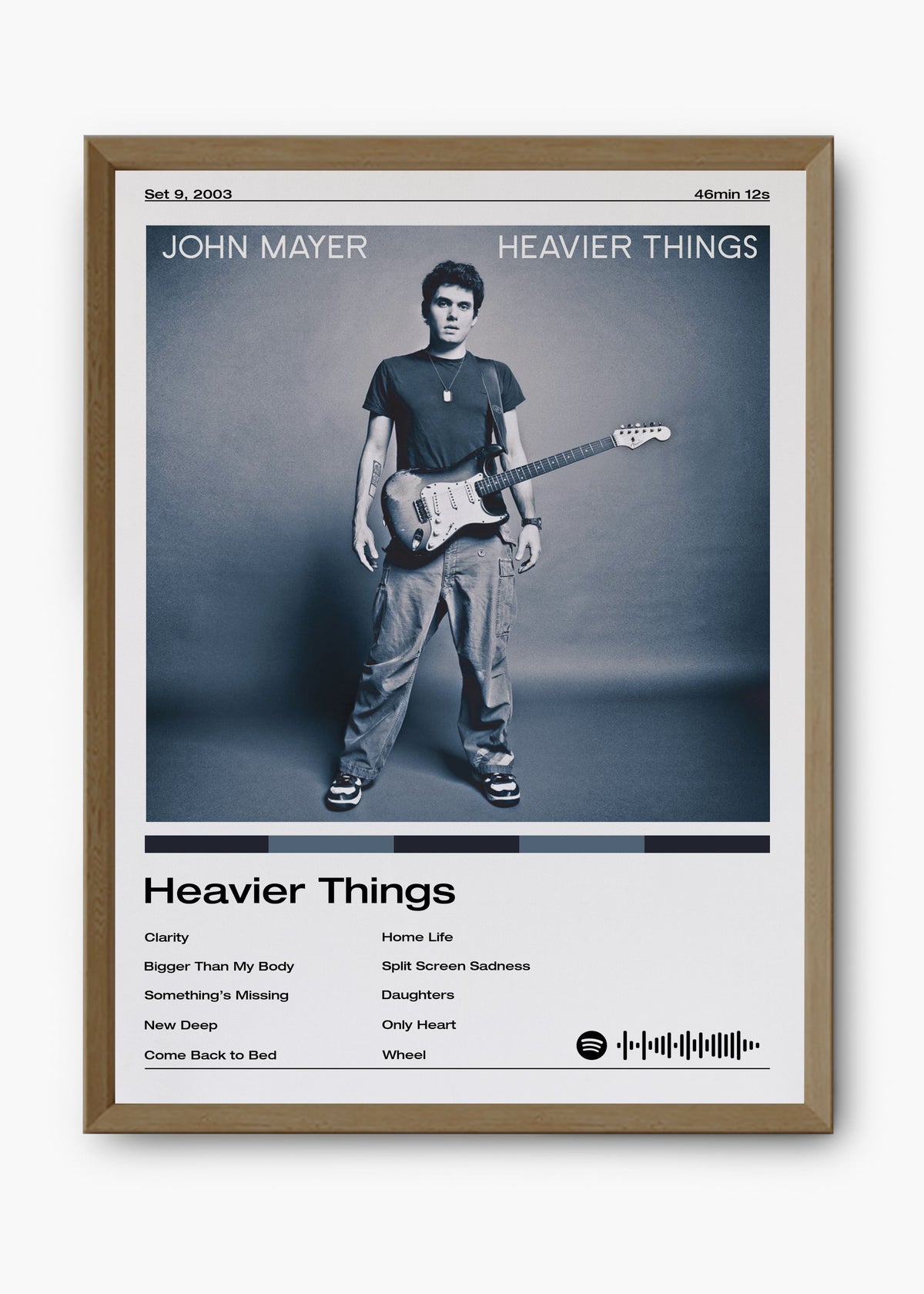Quadro decorativo John Mayer Heavier Things — arte musical para parede | Cübe Quadros