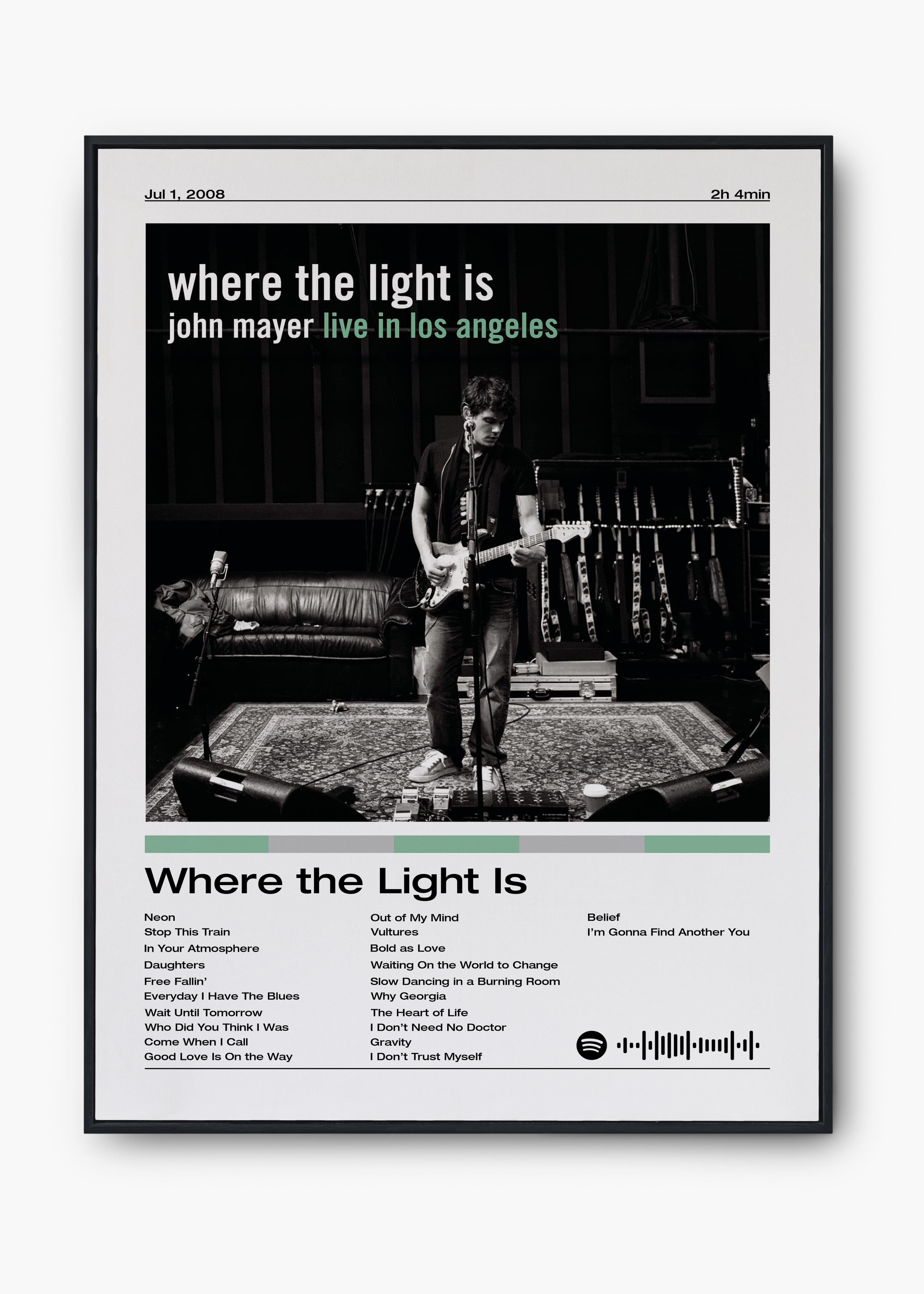 Quadro John Mayer Where the Light Is