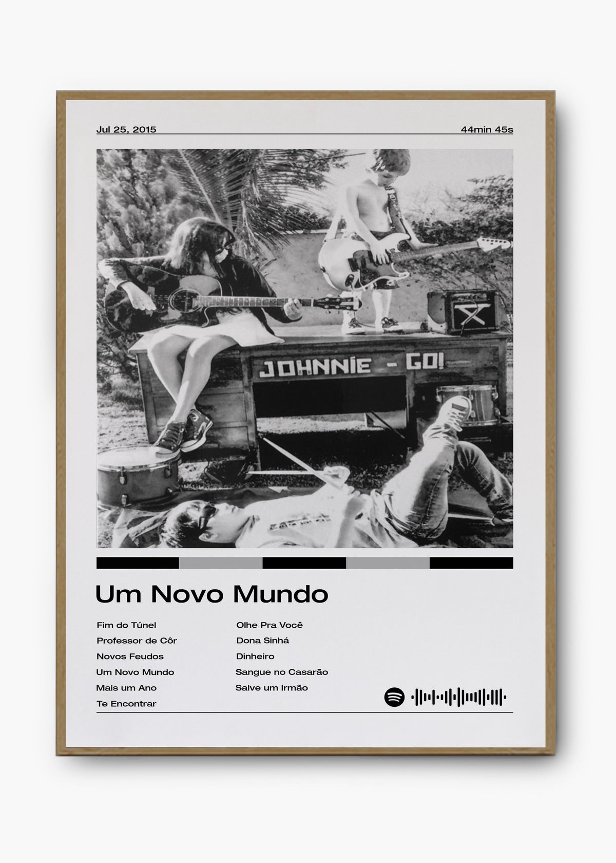 Quadro decorativo Johnnie Go! Um Novo Mundo — arte musical brasileira para parede | Cübe Quadros