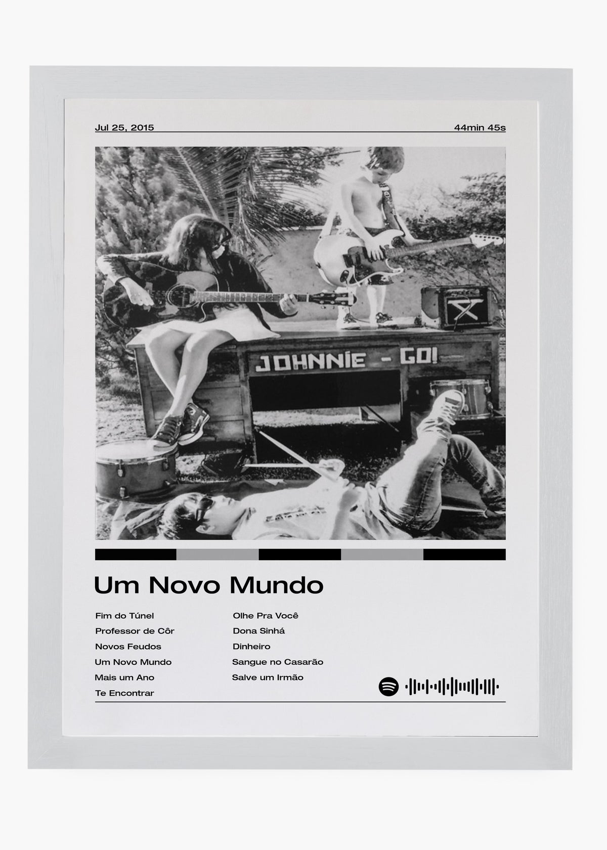 Quadro decorativo Johnnie Go! Um Novo Mundo — arte musical brasileira para parede | Cübe Quadros