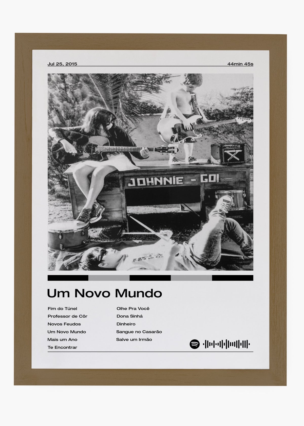 Quadro decorativo Johnnie Go! Um Novo Mundo — arte musical brasileira para parede | Cübe Quadros