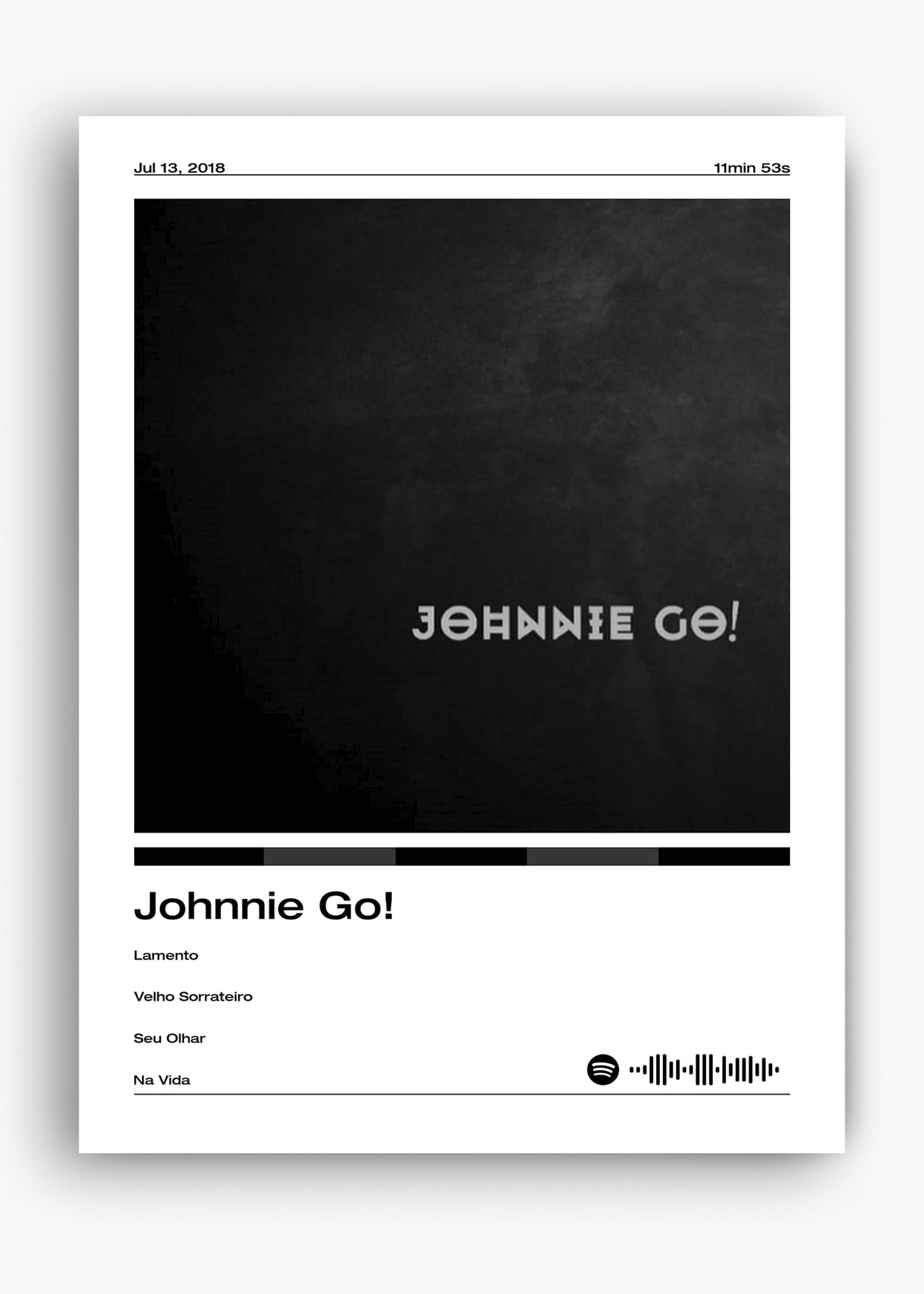 Quadro decorativo Johnnie Go! — arte musical brasileira para parede | Cübe Quadros