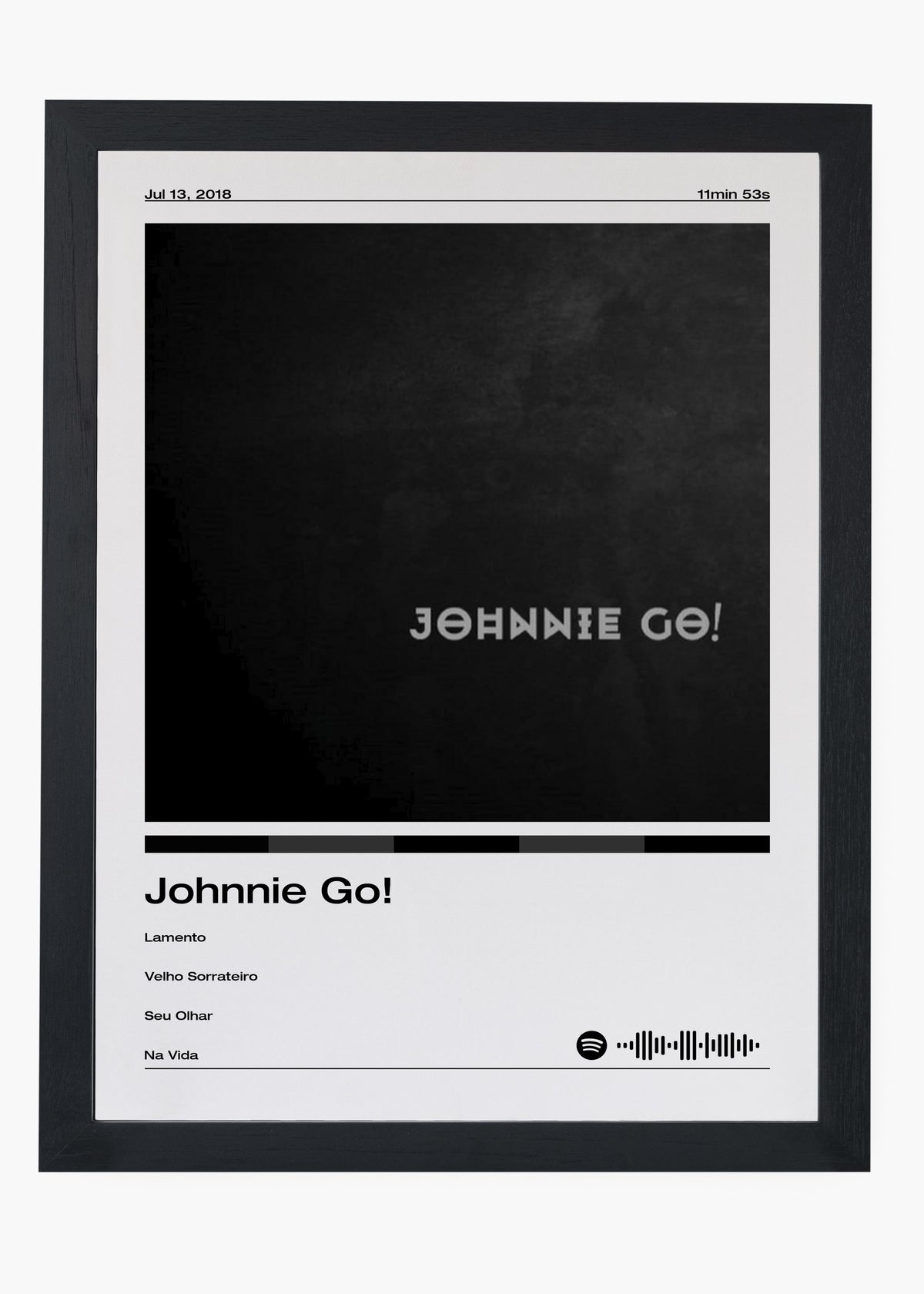 Quadro decorativo Johnnie Go! — arte musical brasileira para parede | Cübe Quadros