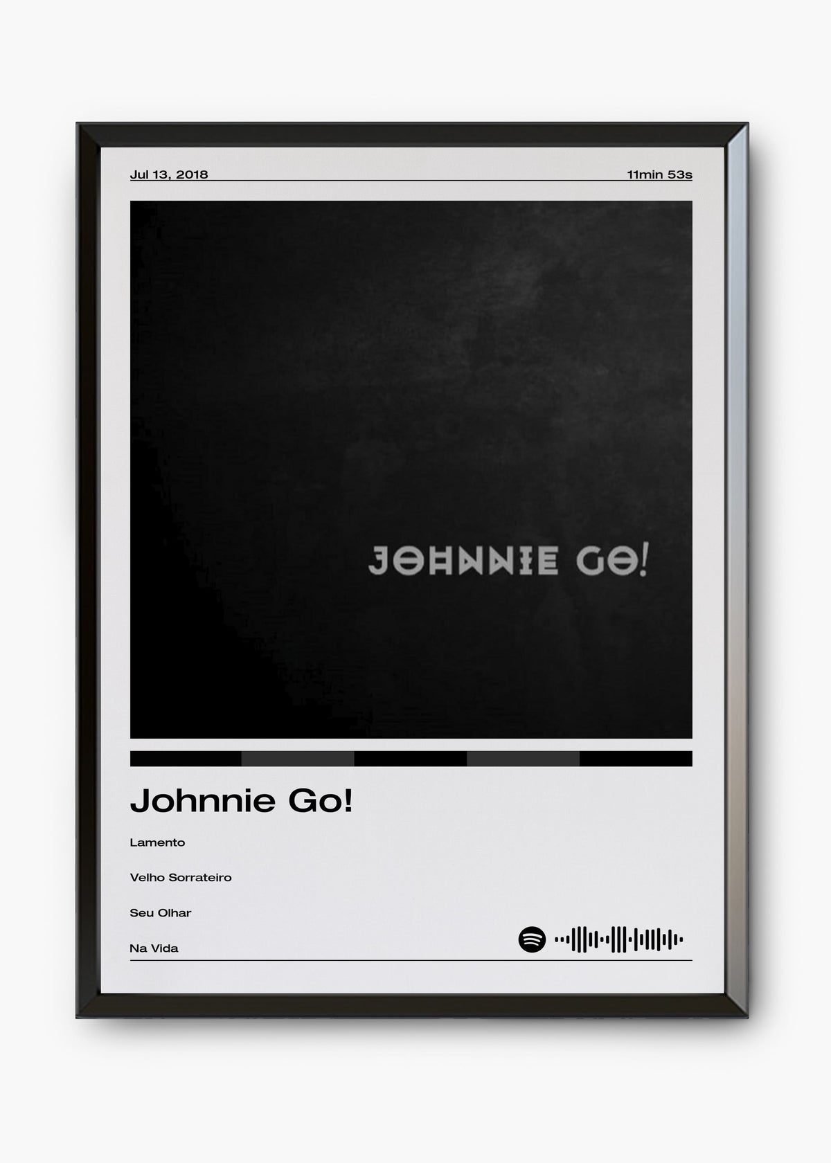 Quadro decorativo Johnnie Go! — arte musical brasileira para parede | Cübe Quadros