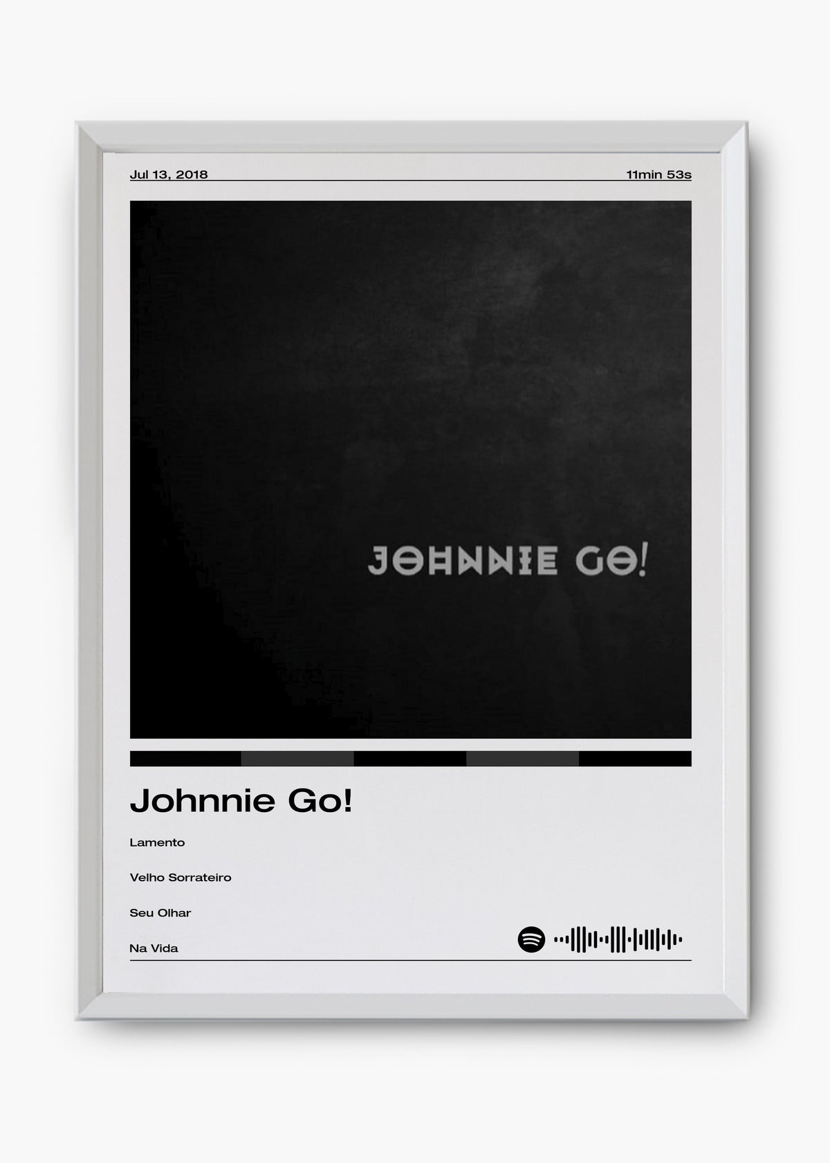 Quadro decorativo Johnnie Go! — arte musical brasileira para parede | Cübe Quadros
