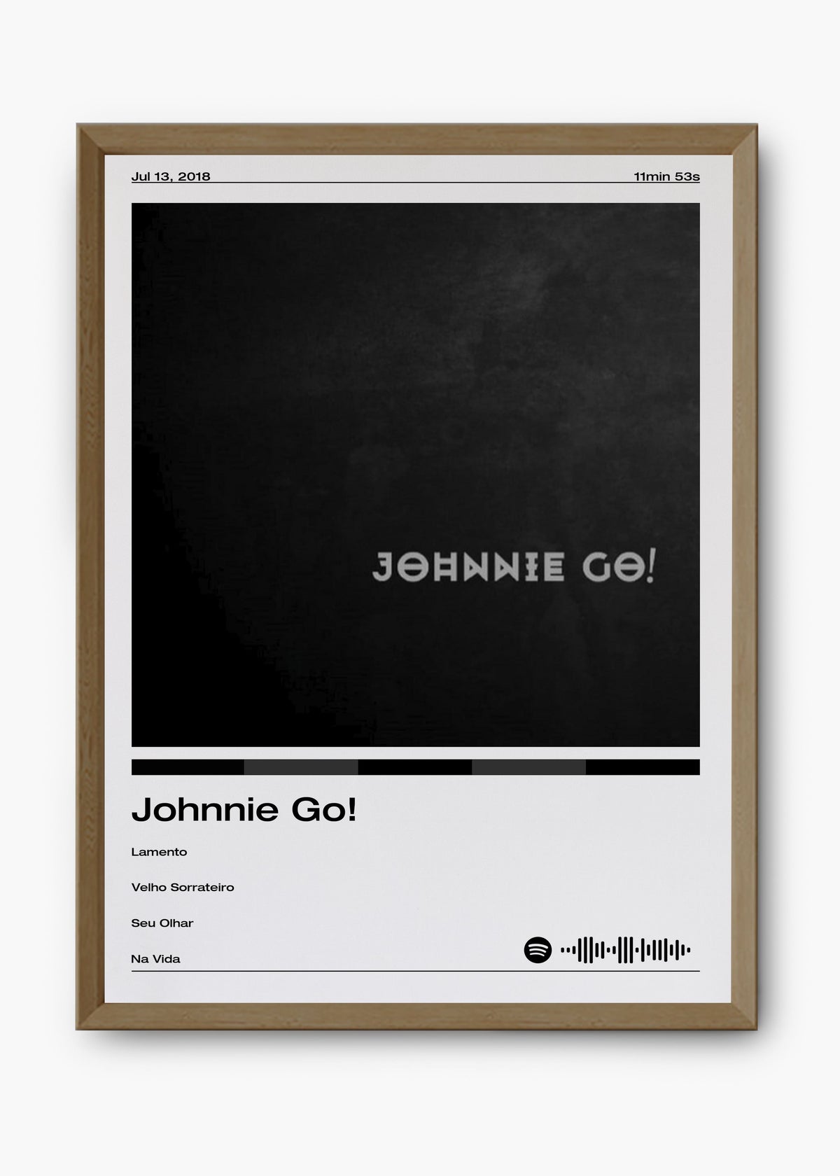 Quadro decorativo Johnnie Go! — arte musical brasileira para parede | Cübe Quadros