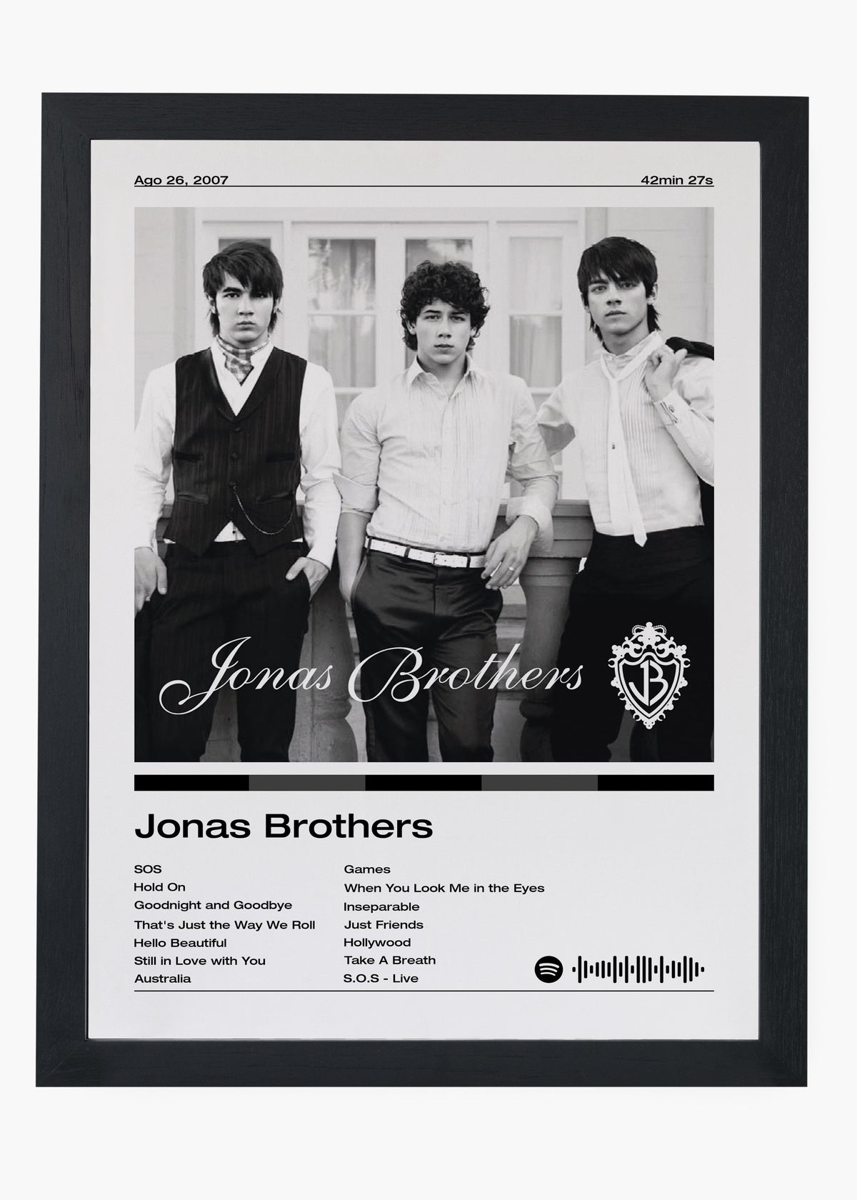 Quadro decorativo Jonas Brothers — arte de pop para parede | Cübe Quadros