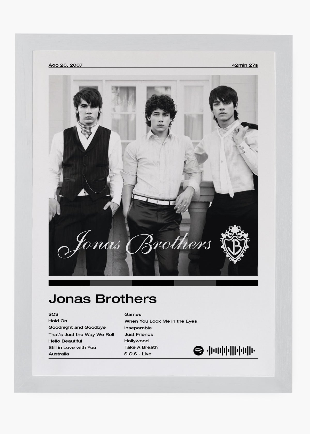 Quadro decorativo Jonas Brothers — arte de pop para parede | Cübe Quadros