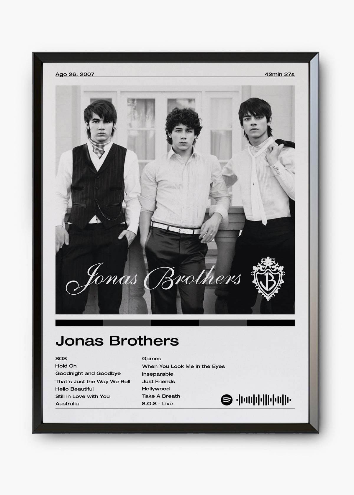 Quadro decorativo Jonas Brothers — arte de pop para parede | Cübe Quadros