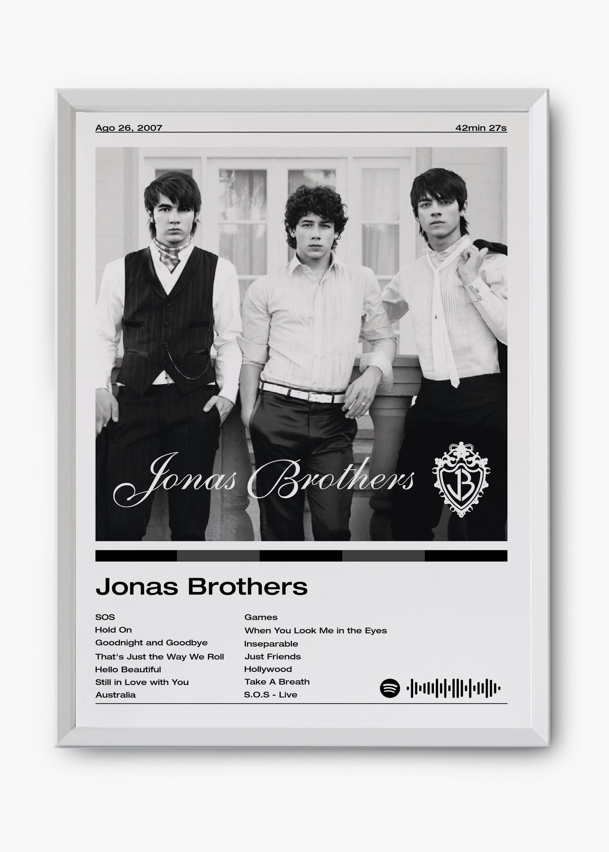 Quadro decorativo Jonas Brothers — arte de pop para parede | Cübe Quadros