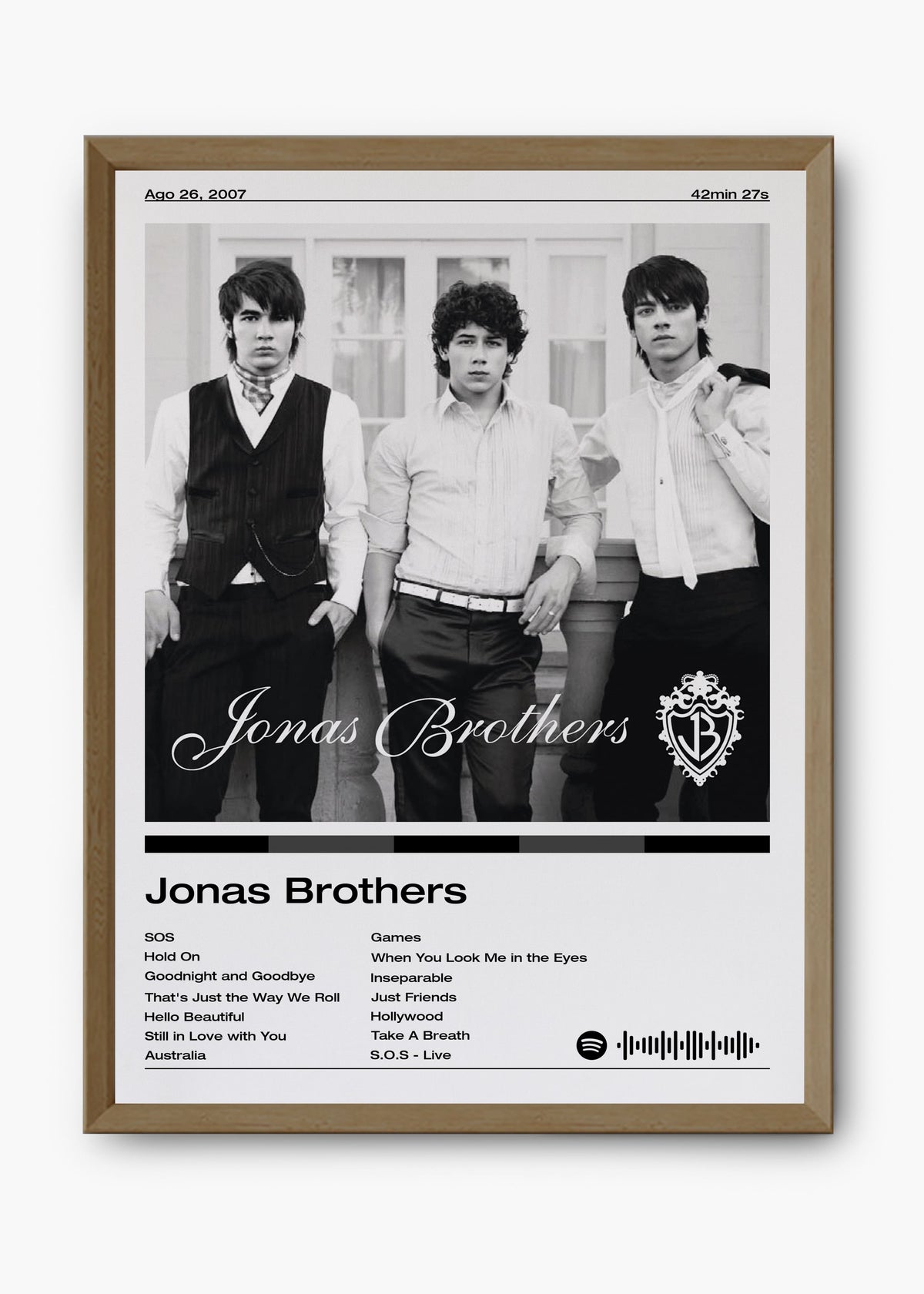 Quadro decorativo Jonas Brothers — arte de pop para parede | Cübe Quadros