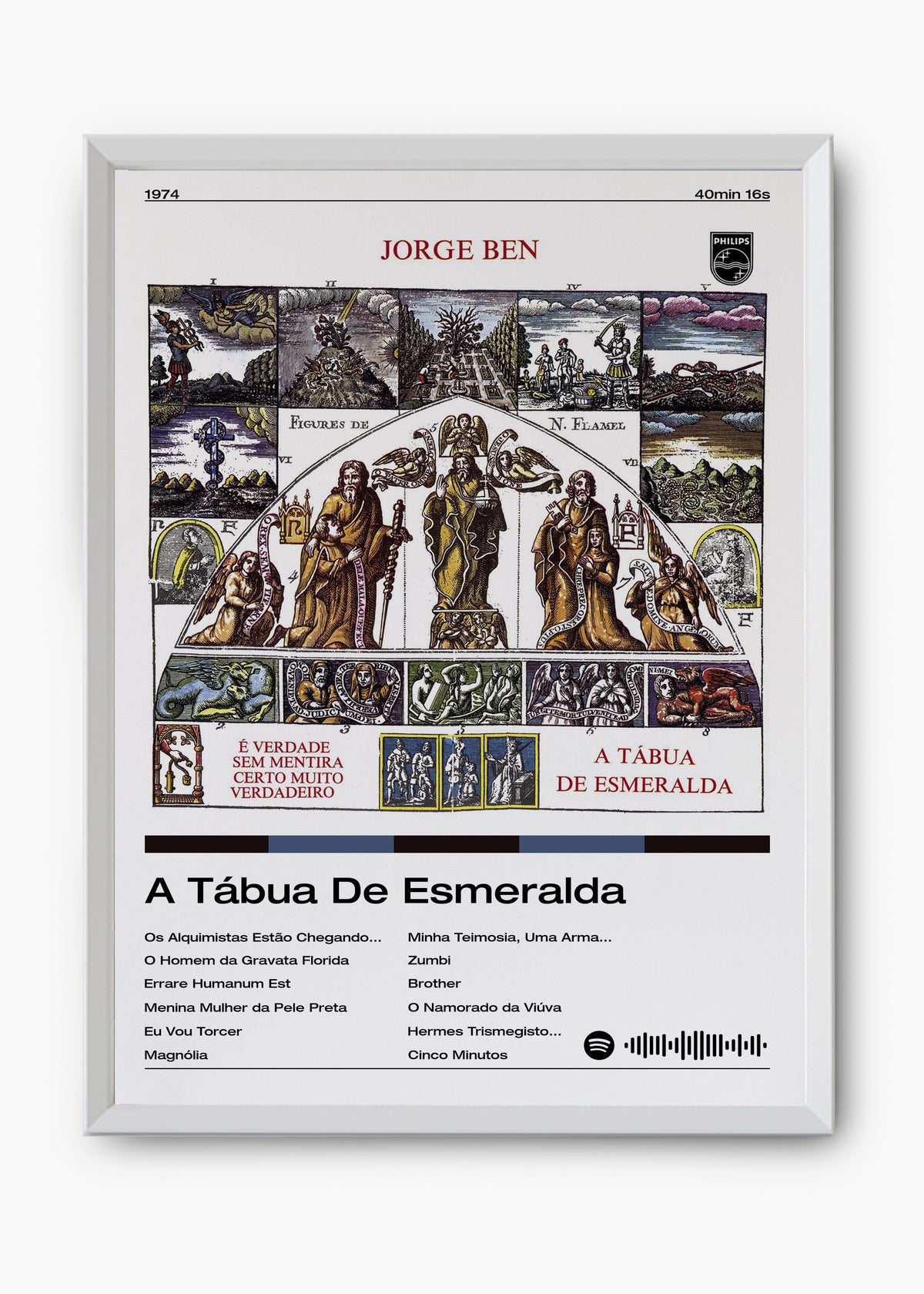 Quadro decorativo Jorge Ben A Tábua de Esmeralda — arte musical brasileira para parede | Cübe Quadros