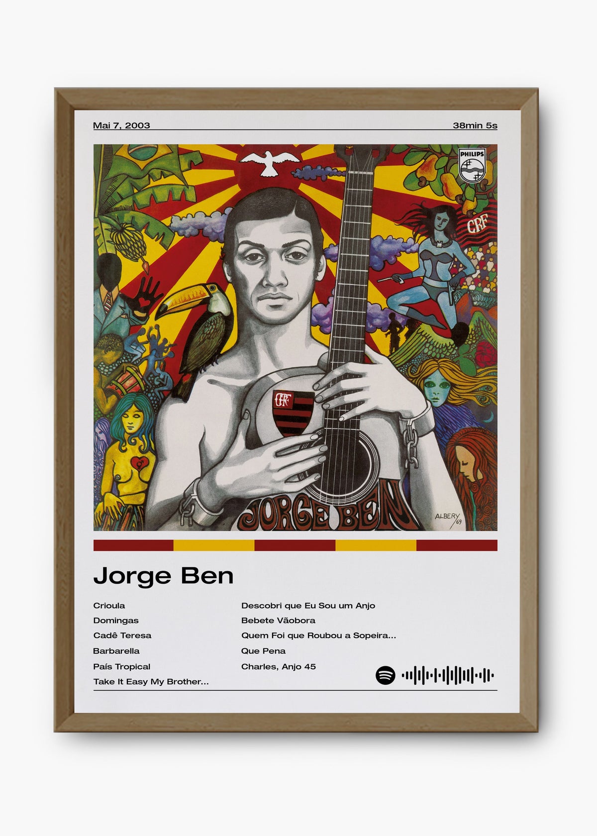Quadro decorativo Jorge Ben Jorge Ben — arte musical brasileira para parede | Cübe Quadros
