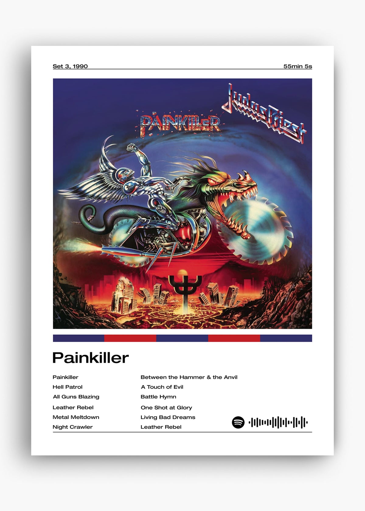 Quadro decorativo Judas Priest Painkiller — arte de heavy metal para parede | Cübe Quadros