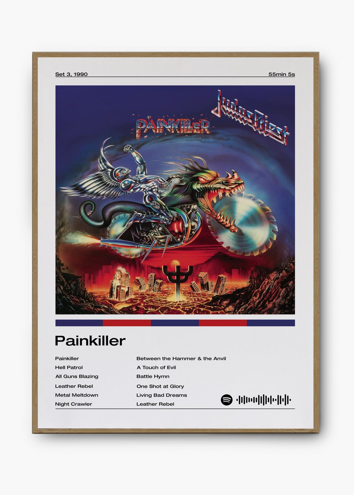 Quadro decorativo Judas Priest Painkiller — arte de heavy metal para parede | Cübe Quadros
